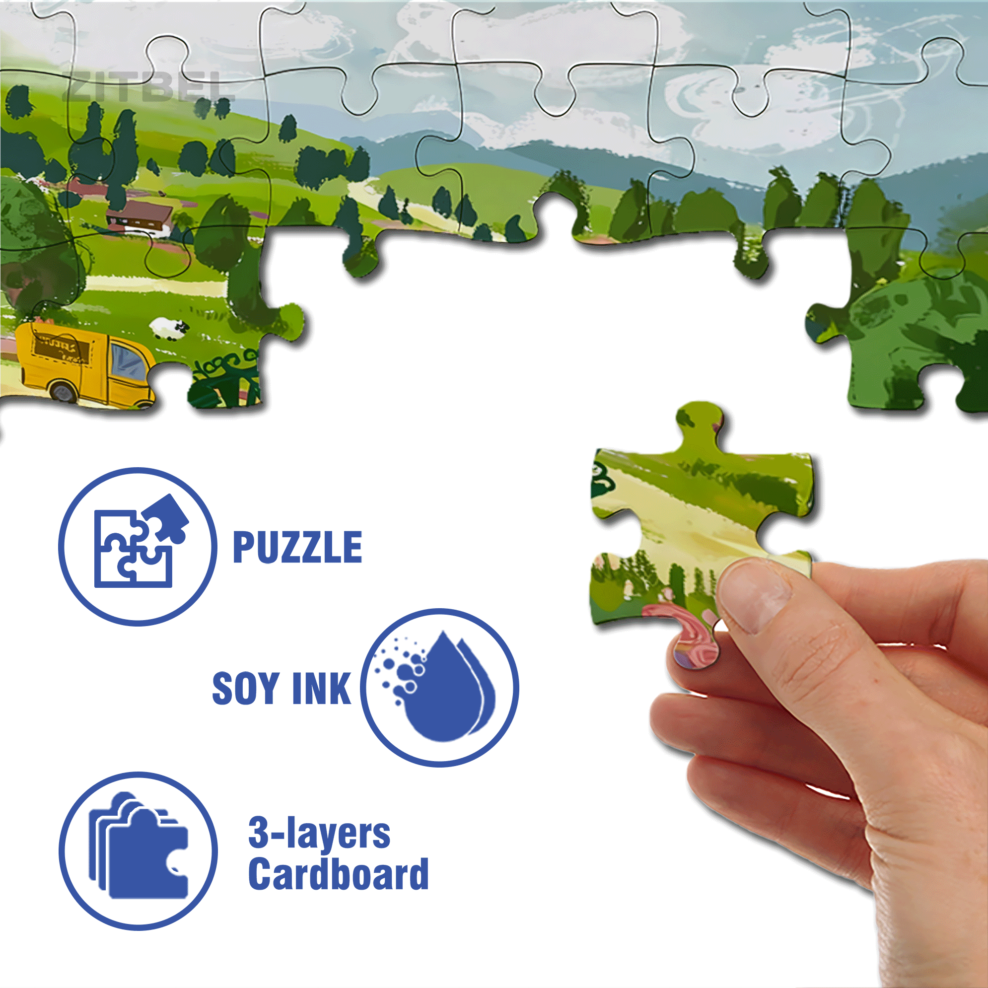 Cool Breeze 500pcs/1000pcs Jigsaw Puzzle, Scratch-Resistant, Interactive Family Game & Brain-Boosting DIY Decor, Perfect for Halloween, Christmas & New Year Gifts, Family Puzzle Game