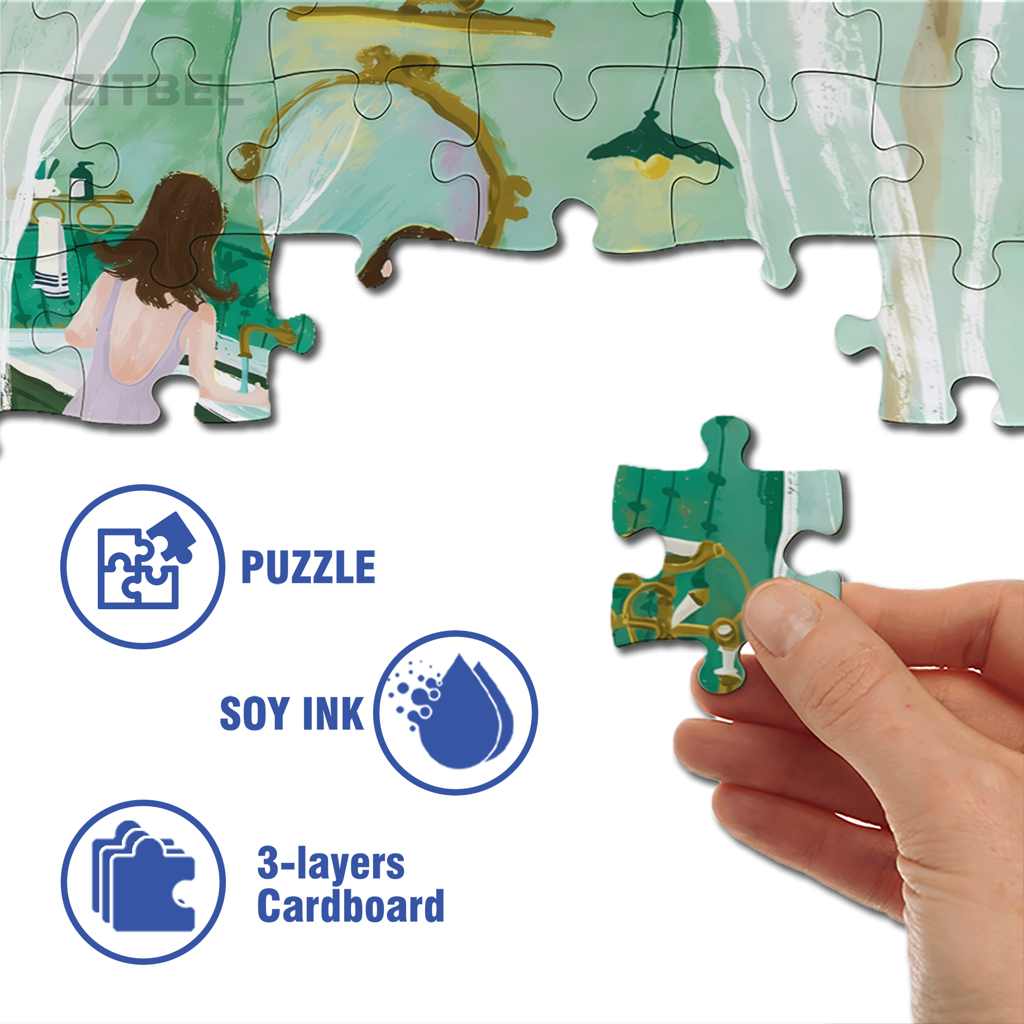 Cool Feeling 500pcs/1000pcs Jigsaw Puzzle, Scratch-Resistant, Interactive Family Game & Brain-Boosting DIY Decor, Perfect for Halloween, Christmas & New Year Gifts, Family Puzzle Game