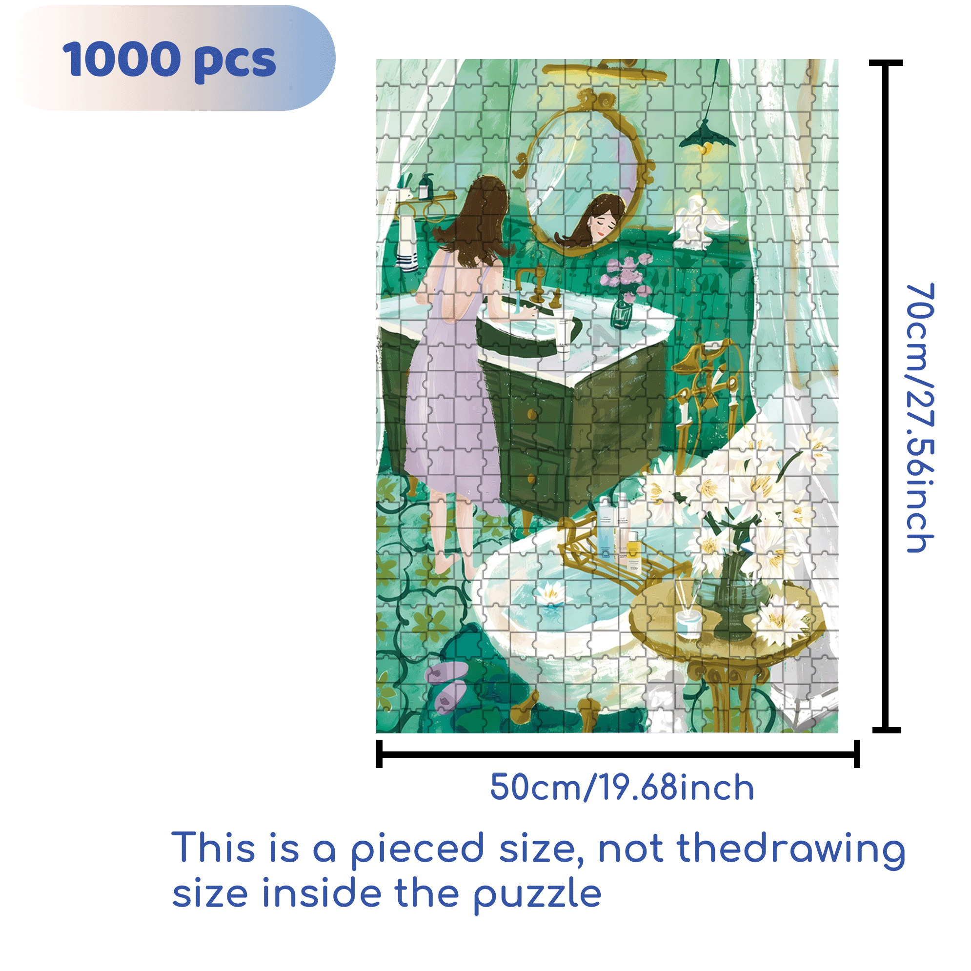 Cool Feeling 500pcs/1000pcs Jigsaw Puzzle, Scratch-Resistant, Interactive Family Game & Brain-Boosting DIY Decor, Perfect for Halloween, Christmas & New Year Gifts, Family Puzzle Game