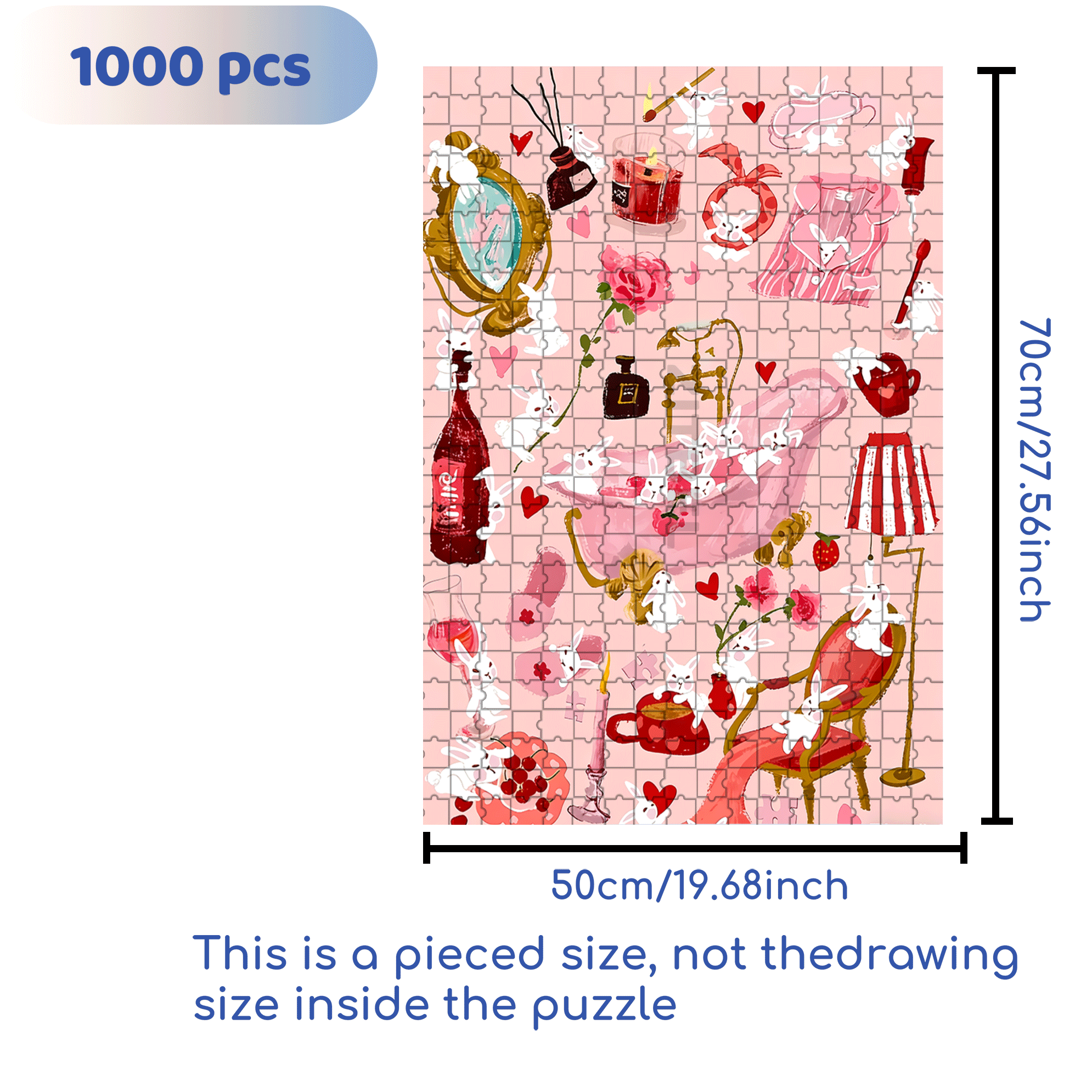 Cotton Candy Bubbles 500pcs/1000pcs Jigsaw Puzzle, Scratch-Resistant, Interactive Family Game & Brain-Boosting DIY Decor, Perfect for Halloween, Christmas & New Year Gifts, Family Puzzle Game