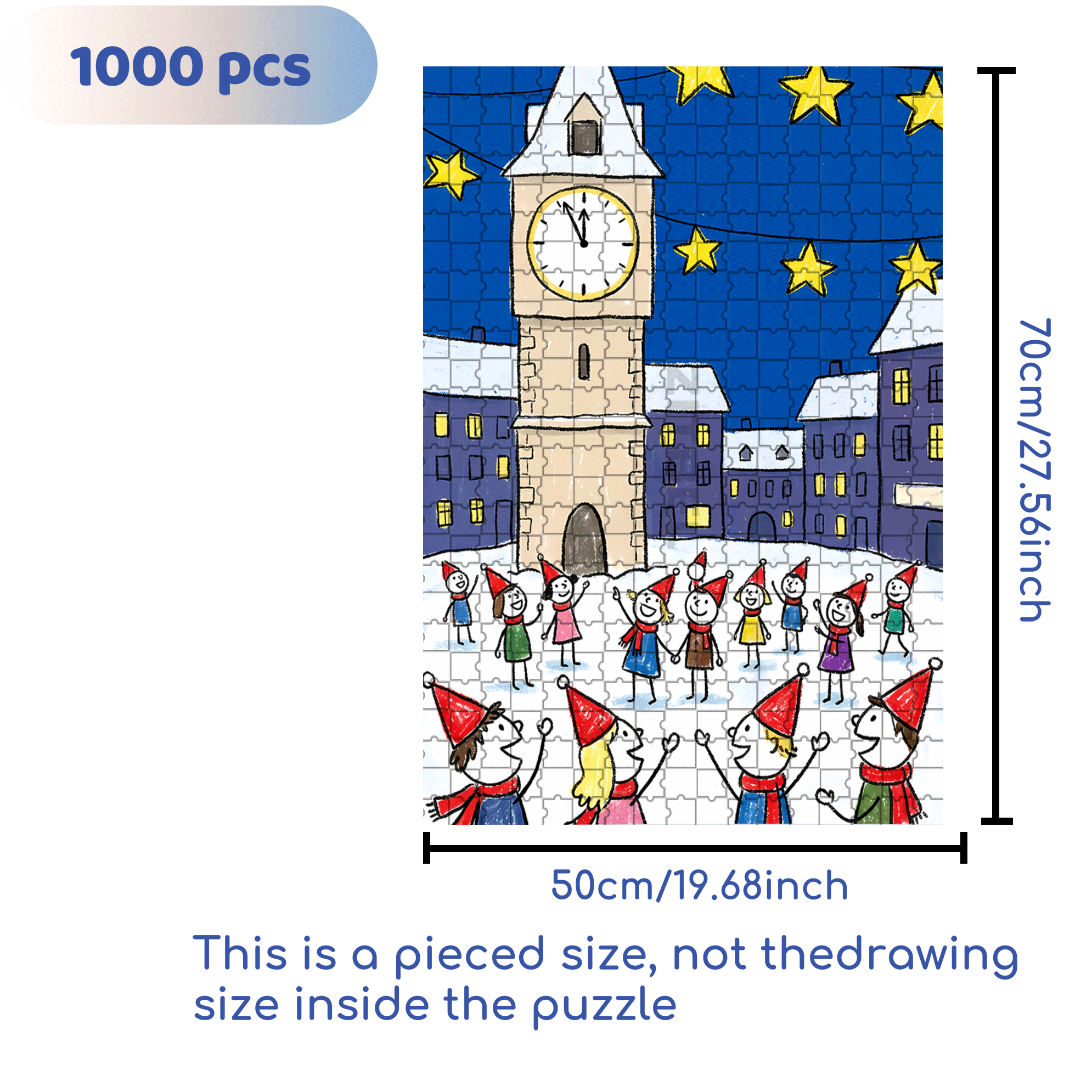 Countdown 500pcs/1000pcs Jigsaw Puzzle, Scratch-Resistant, Interactive Family Game & Brain-Boosting DIY Decor, Perfect for Halloween, Christmas & New Year Gifts, Family Puzzle Game