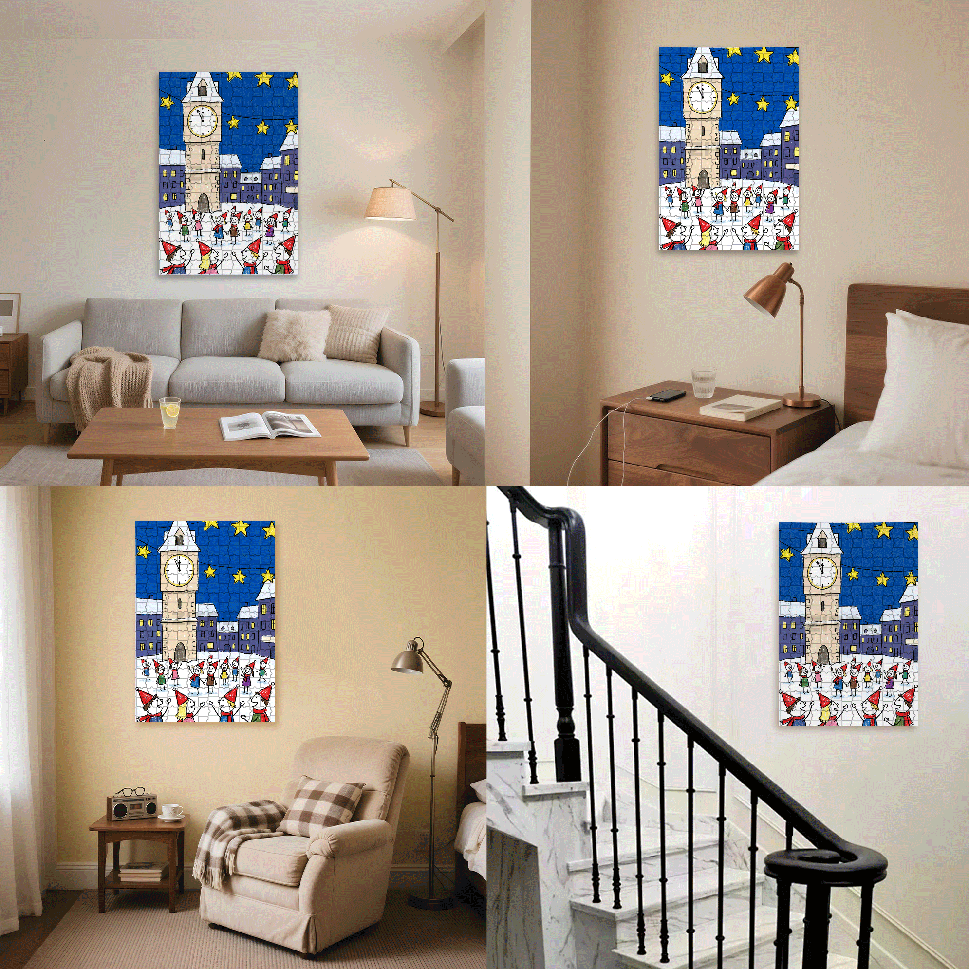 Countdown 500pcs/1000pcs Jigsaw Puzzle, Scratch-Resistant, Interactive Family Game & Brain-Boosting DIY Decor, Perfect for Halloween, Christmas & New Year Gifts, Family Puzzle Game