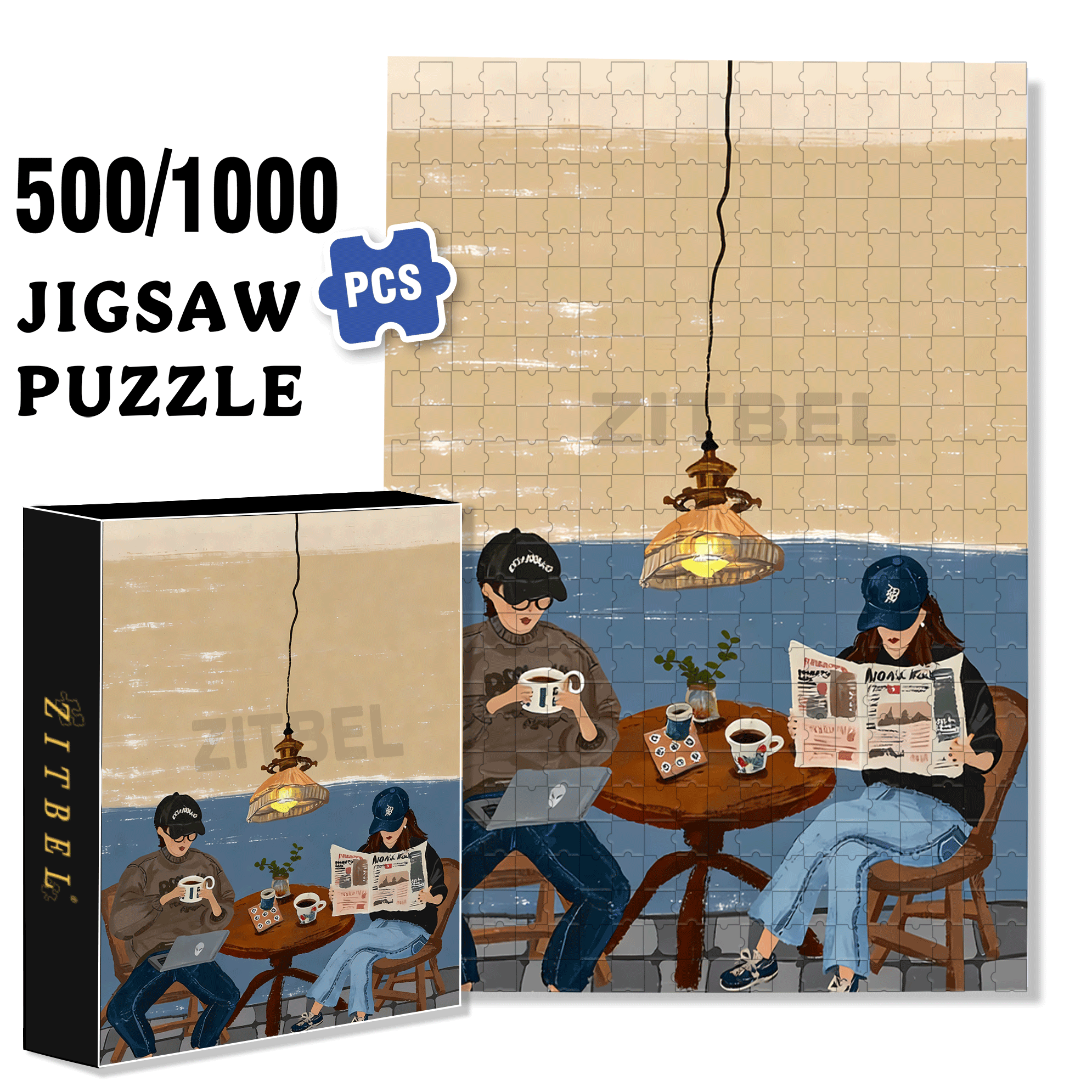Cup Collector 500pcs/1000pcs Jigsaw Puzzle, Scratch-Resistant, Interactive Family Game & Brain-Boosting DIY Decor, Perfect for Halloween, Christmas & New Year Gifts, Family Puzzle Game