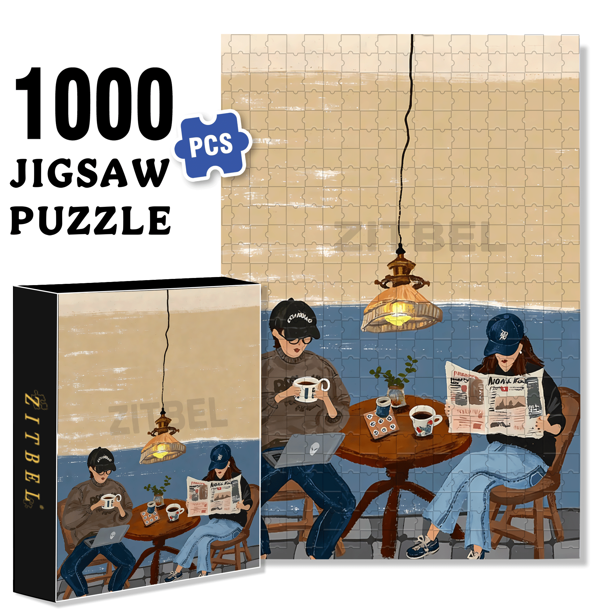 Cup Collector 500pcs/1000pcs Jigsaw Puzzle, Scratch-Resistant, Interactive Family Game & Brain-Boosting DIY Decor, Perfect for Halloween, Christmas & New Year Gifts, Family Puzzle Game
