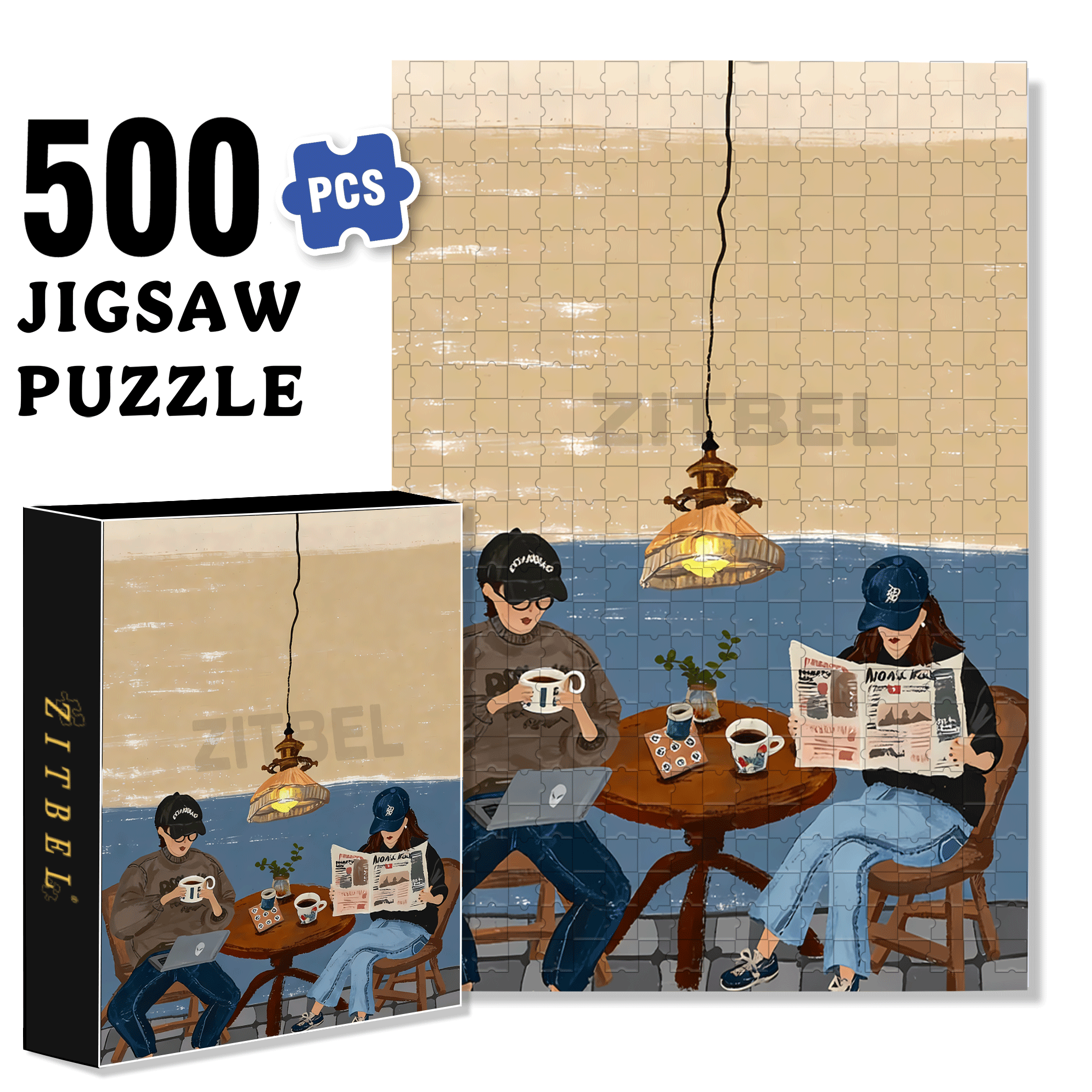 Cup Collector 500pcs/1000pcs Jigsaw Puzzle, Scratch-Resistant, Interactive Family Game & Brain-Boosting DIY Decor, Perfect for Halloween, Christmas & New Year Gifts, Family Puzzle Game