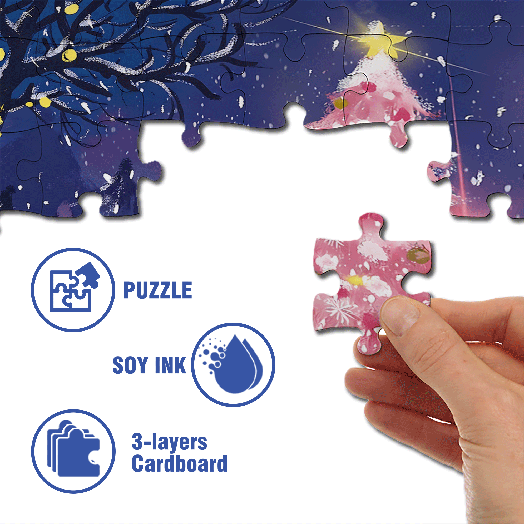 Dinner Under The Christmas Tree 500pcs/1000pcs Jigsaw Puzzle, Scratch-Resistant, Interactive Family Game & Brain-Boosting DIY Decor, Perfect for Halloween, Christmas & New Year Gifts, Family Puzzle Game