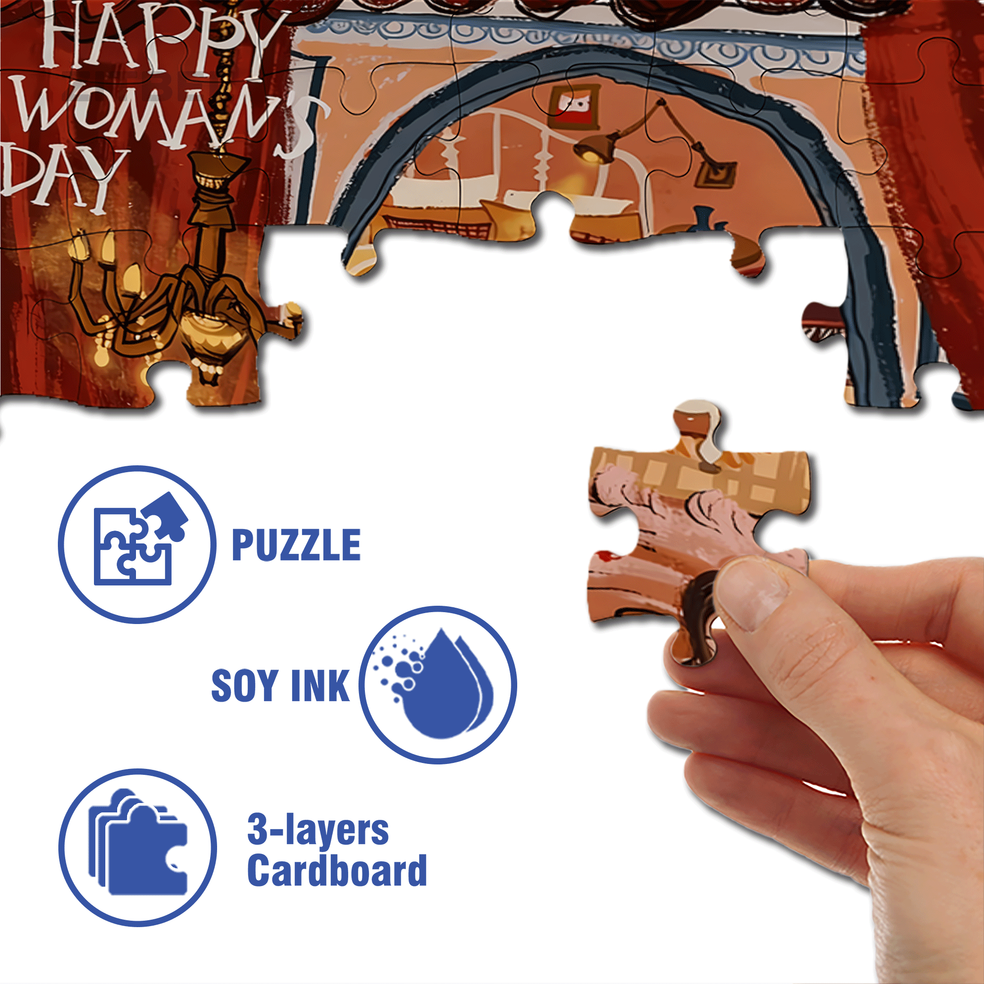 Female Power 500pcs/1000pcs Jigsaw Puzzle, Scratch-Resistant, Interactive Family Game & Brain-Boosting DIY Decor, Perfect for Halloween, Christmas & New Year Gifts, Family Puzzle Game