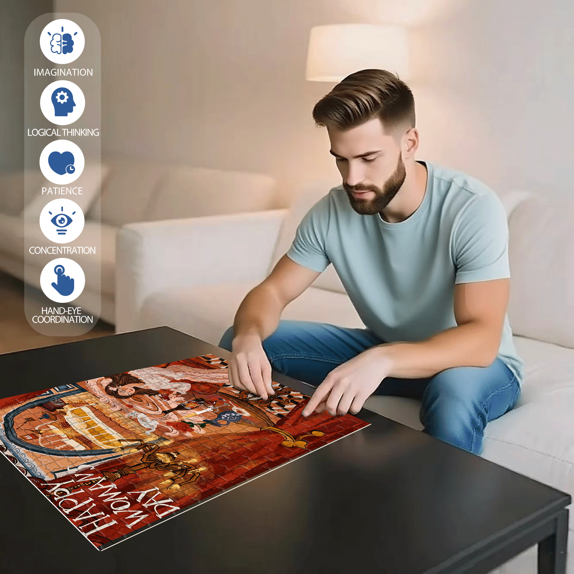 Female Power 500pcs/1000pcs Jigsaw Puzzle, Scratch-Resistant, Interactive Family Game & Brain-Boosting DIY Decor, Perfect for Halloween, Christmas & New Year Gifts, Family Puzzle Game