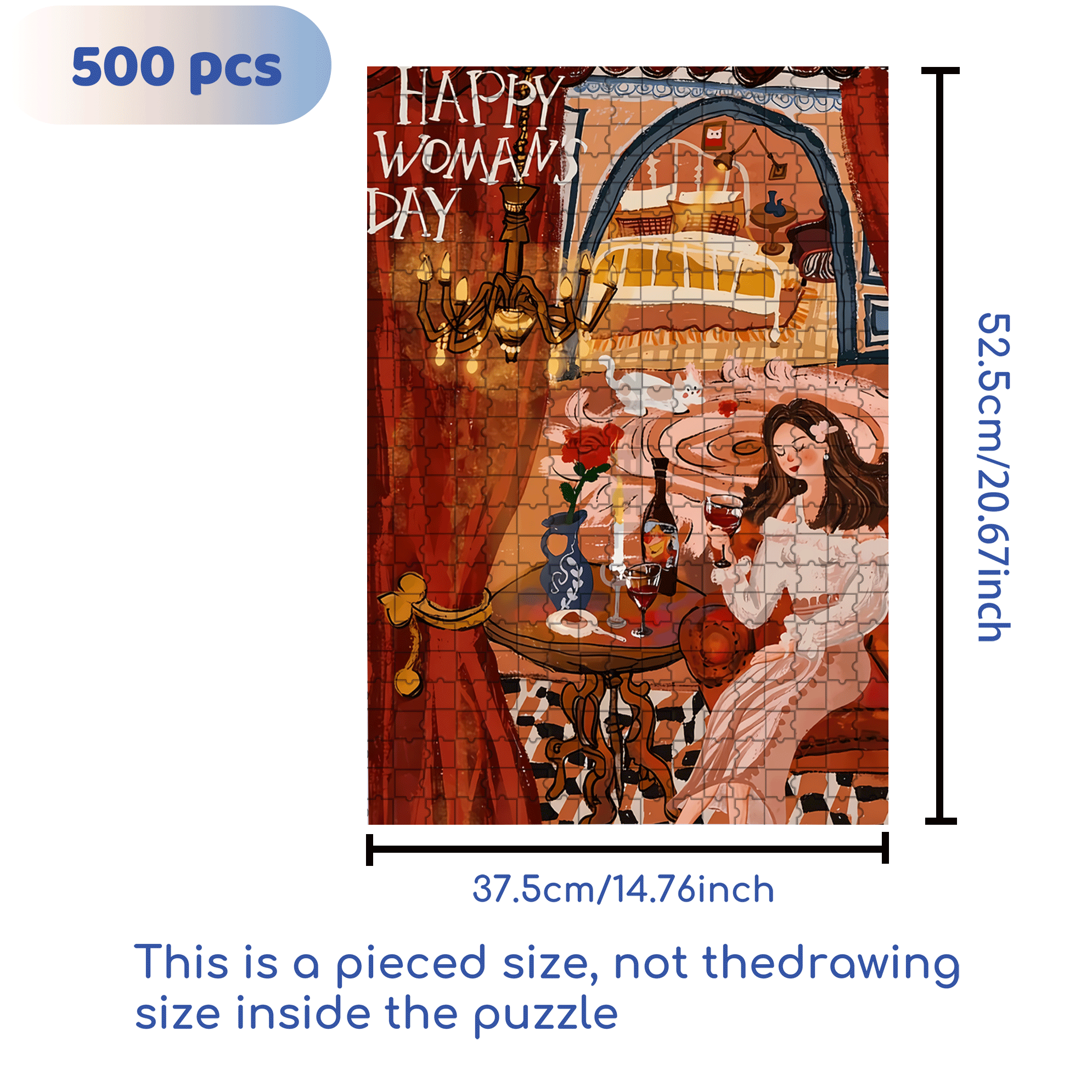 Female Power 500pcs/1000pcs Jigsaw Puzzle, Scratch-Resistant, Interactive Family Game & Brain-Boosting DIY Decor, Perfect for Halloween, Christmas & New Year Gifts, Family Puzzle Game