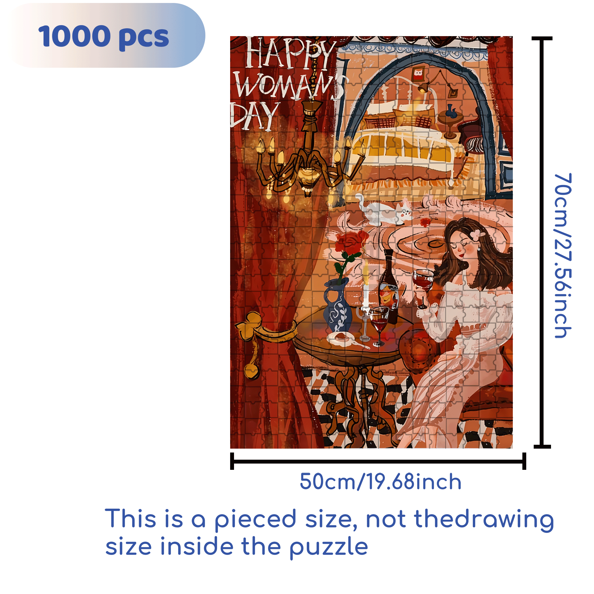 Female Power 500pcs/1000pcs Jigsaw Puzzle, Scratch-Resistant, Interactive Family Game & Brain-Boosting DIY Decor, Perfect for Halloween, Christmas & New Year Gifts, Family Puzzle Game