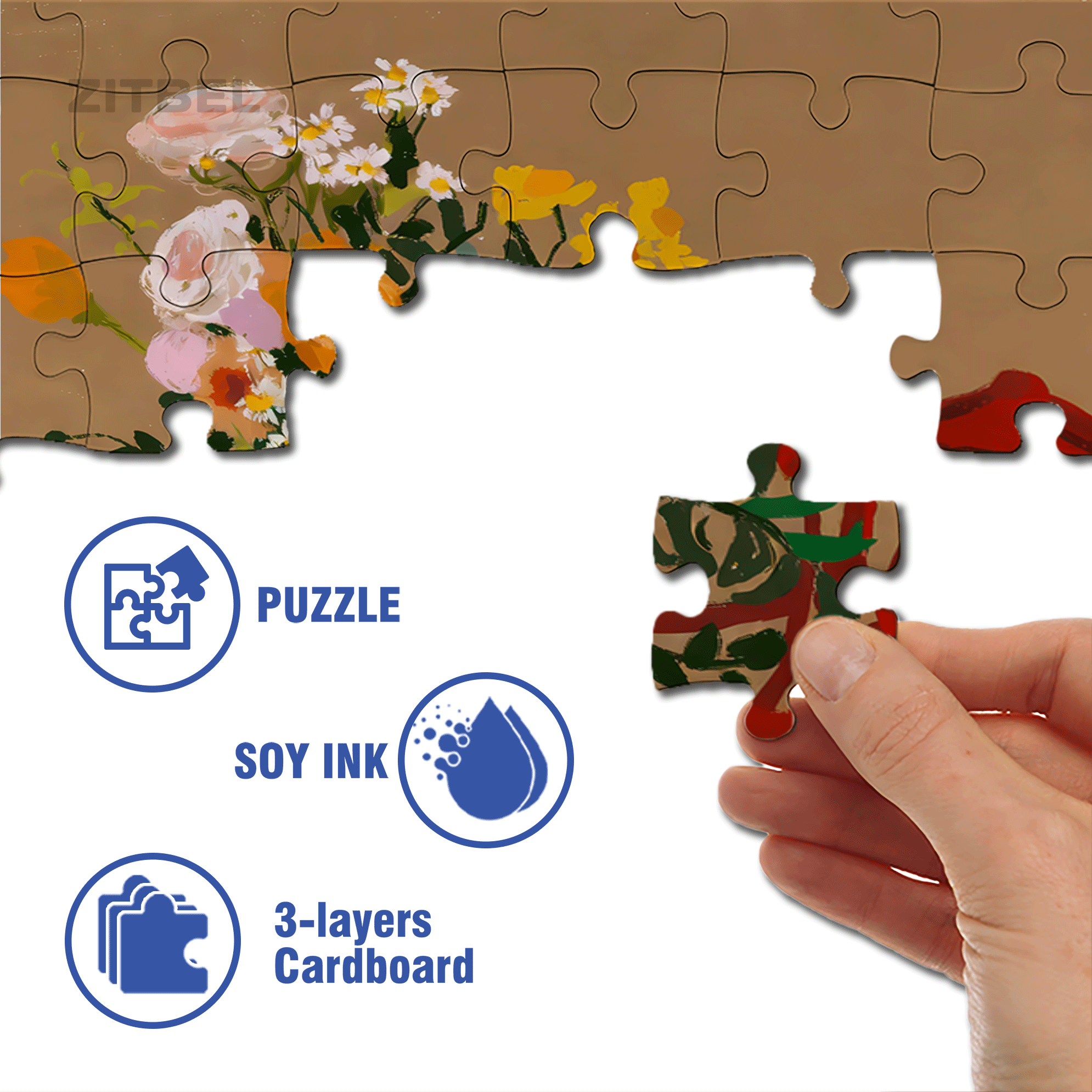 Flower Arrangement Small Object 500pcs/1000pcs Jigsaw Puzzle, Scratch-Resistant, Interactive Family Game & Brain-Boosting DIY Decor, Perfect for Halloween, Christmas & New Year Gifts, Family Puzzle Game