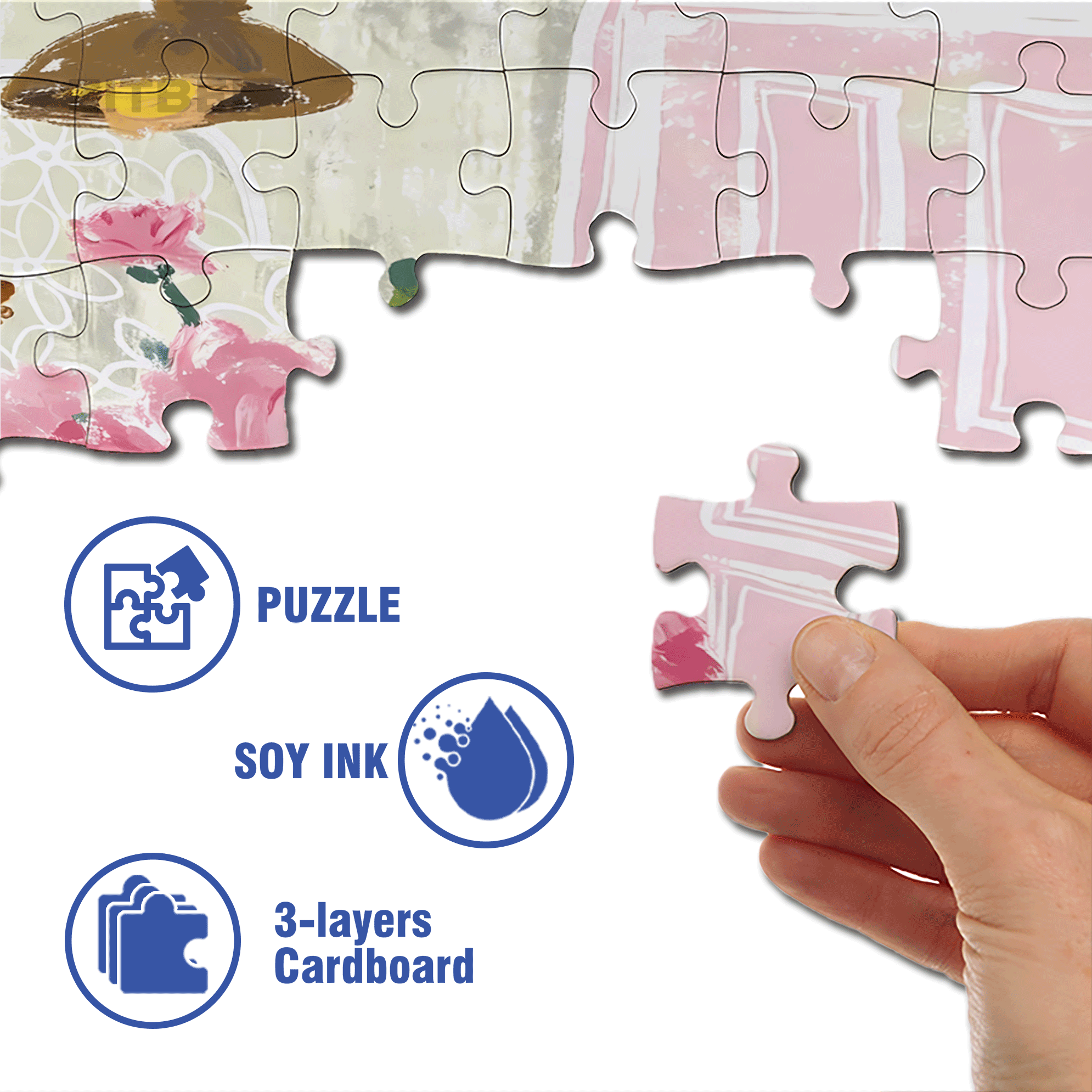 Flowers and Cats 2 500pcs/1000pcs Jigsaw Puzzle, Scratch-Resistant, Interactive Family Game & Brain-Boosting DIY Decor, Perfect for Halloween, Christmas & New Year Gifts, Family Puzzle Game