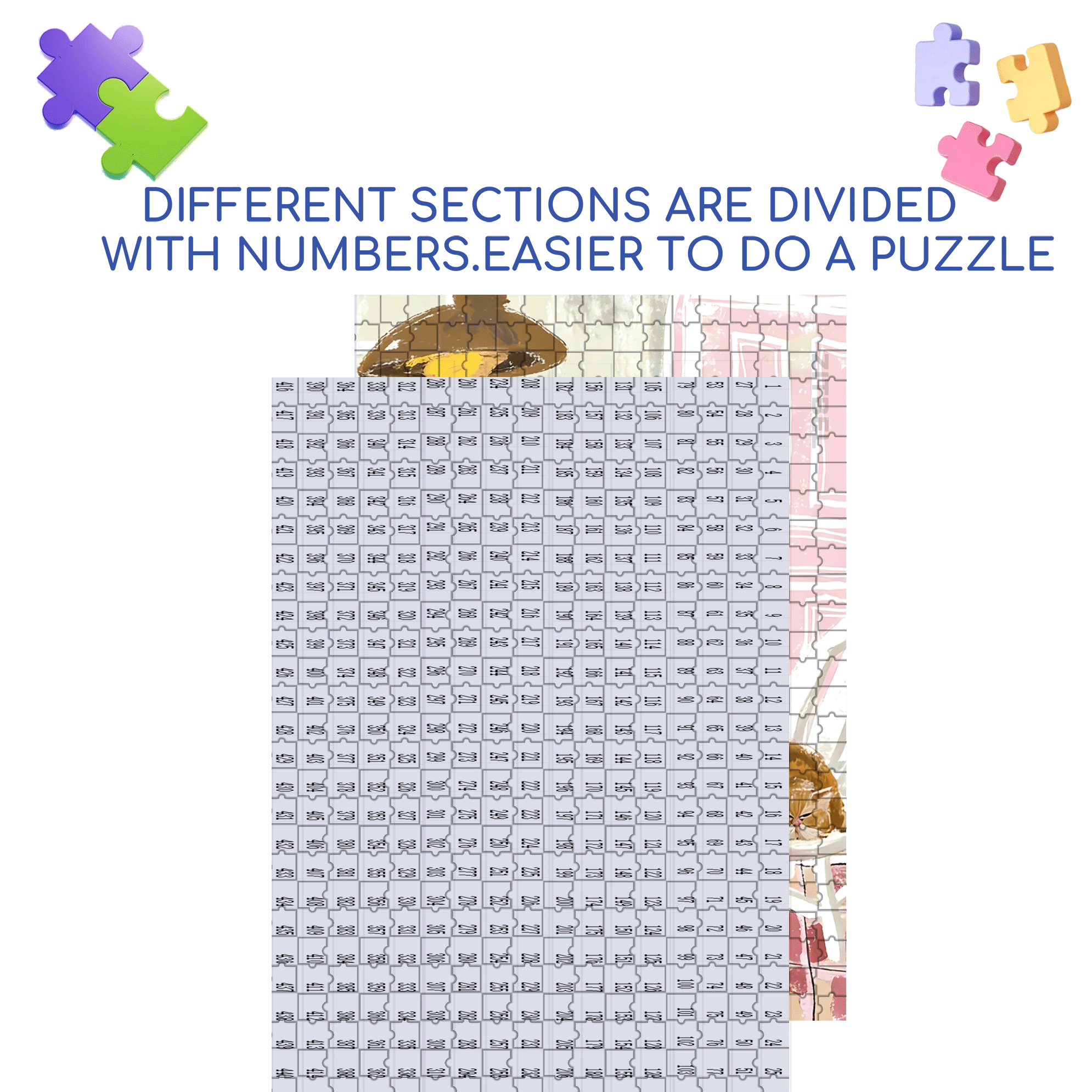 Flowers and Cats 2 500pcs/1000pcs Jigsaw Puzzle, Scratch-Resistant, Interactive Family Game & Brain-Boosting DIY Decor, Perfect for Halloween, Christmas & New Year Gifts, Family Puzzle Game