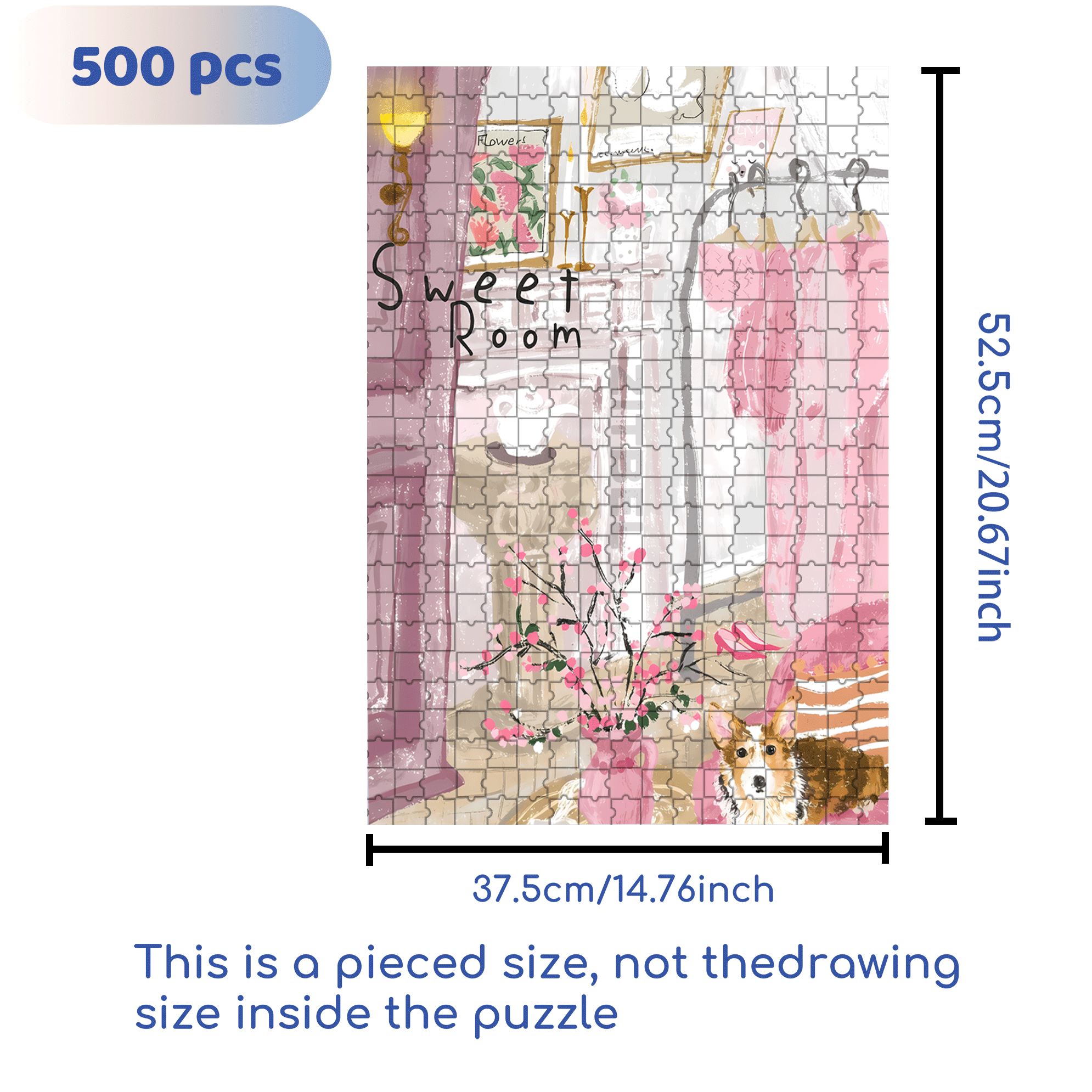 Flowers And Cats 500pcs/1000pcs Jigsaw Puzzle, Scratch-Resistant, Interactive Family Game & Brain-Boosting DIY Decor, Perfect for Halloween, Christmas & New Year Gifts, Family Puzzle Game