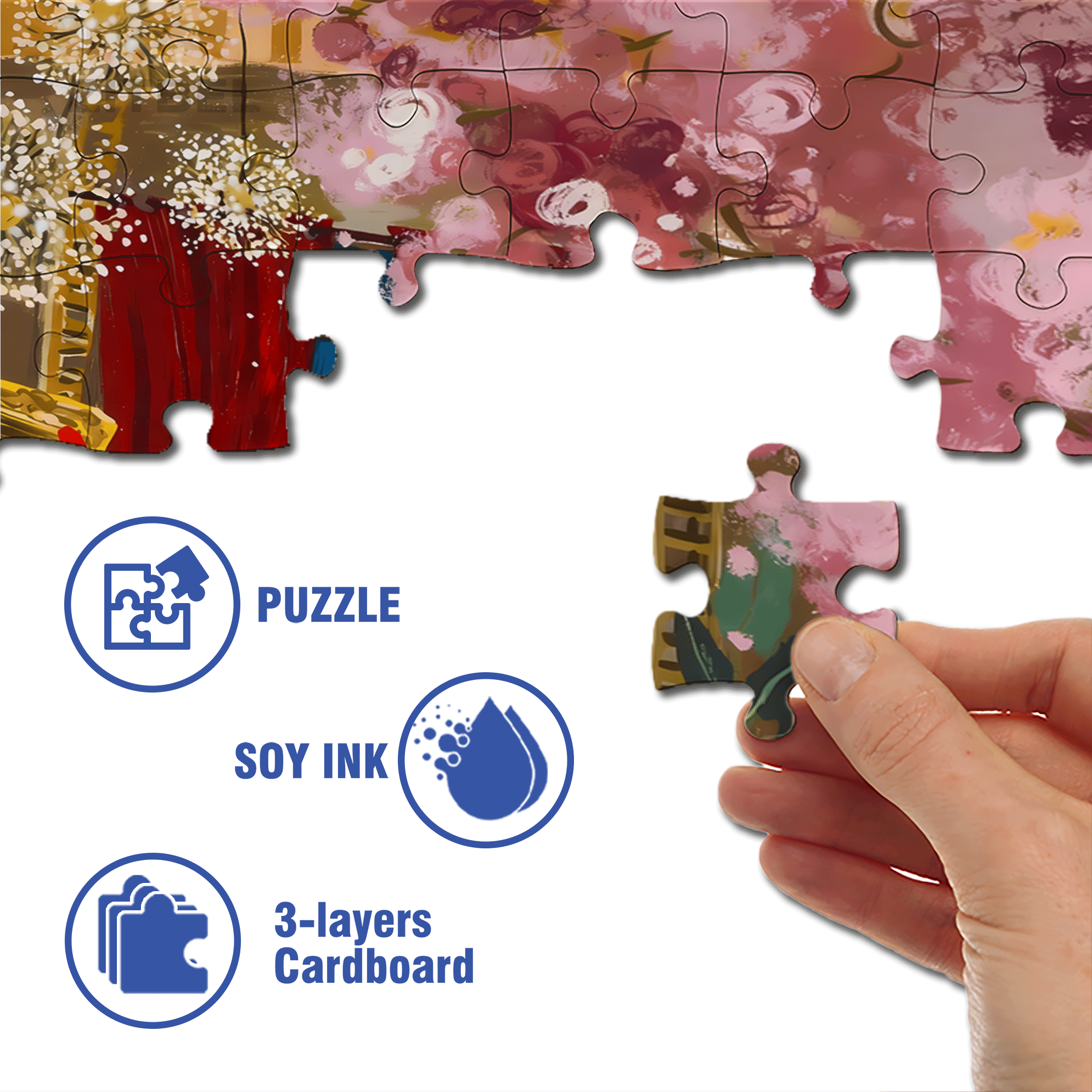 Flowers and Girls 500pcs/1000pcs Jigsaw Puzzle, Scratch-Resistant, Interactive Family Game & Brain-Boosting DIY Decor, Perfect for Halloween, Christmas & New Year Gifts, Family Puzzle Game