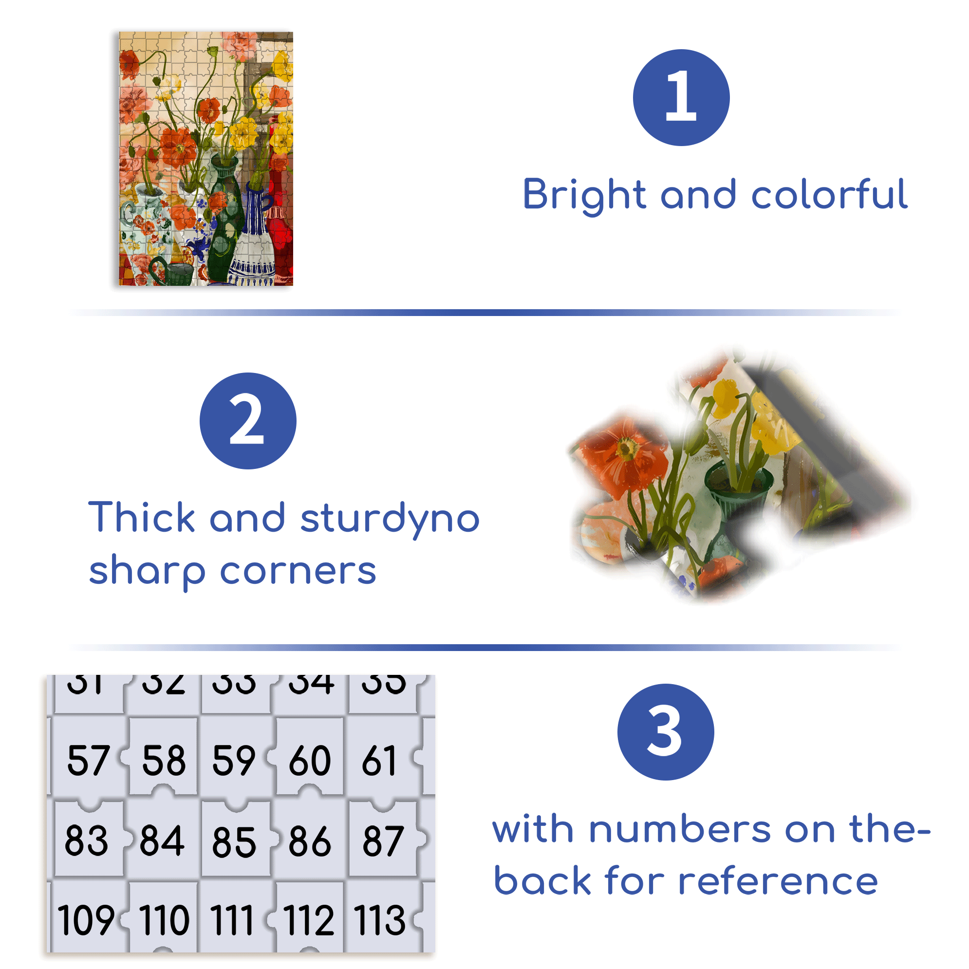 Flowers 2 500pcs/1000pcs Jigsaw Puzzle, Scratch-Resistant, Interactive Family Game & Brain-Boosting DIY Decor, Perfect for Halloween, Christmas & New Year Gifts, Family Puzzle Game
