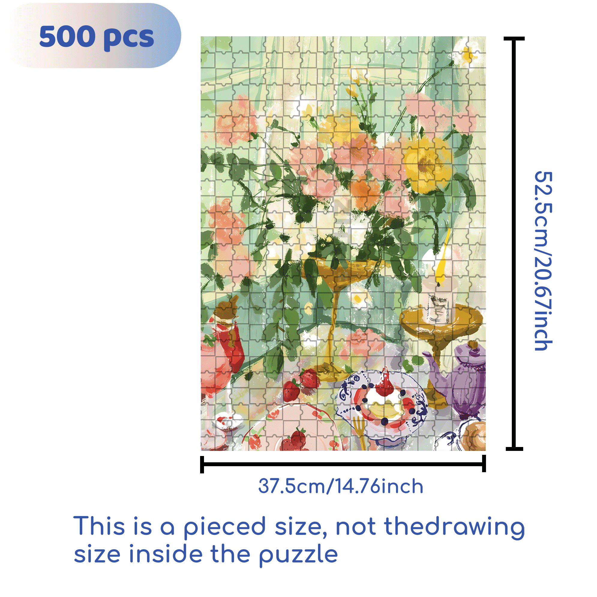 French Afternoon Tea 500pcs/1000pcs Jigsaw Puzzle, Scratch-Resistant, Interactive Family Game & Brain-Boosting DIY Decor, Perfect for Halloween, Christmas & New Year Gifts, Family Puzzle Game