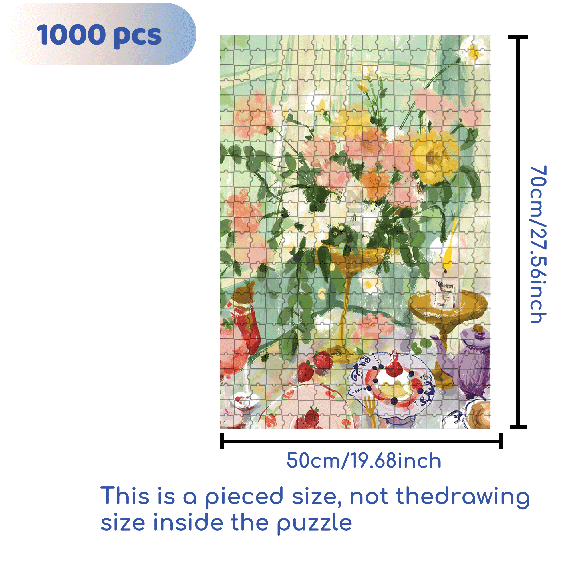 French Afternoon Tea 500pcs/1000pcs Jigsaw Puzzle, Scratch-Resistant, Interactive Family Game & Brain-Boosting DIY Decor, Perfect for Halloween, Christmas & New Year Gifts, Family Puzzle Game