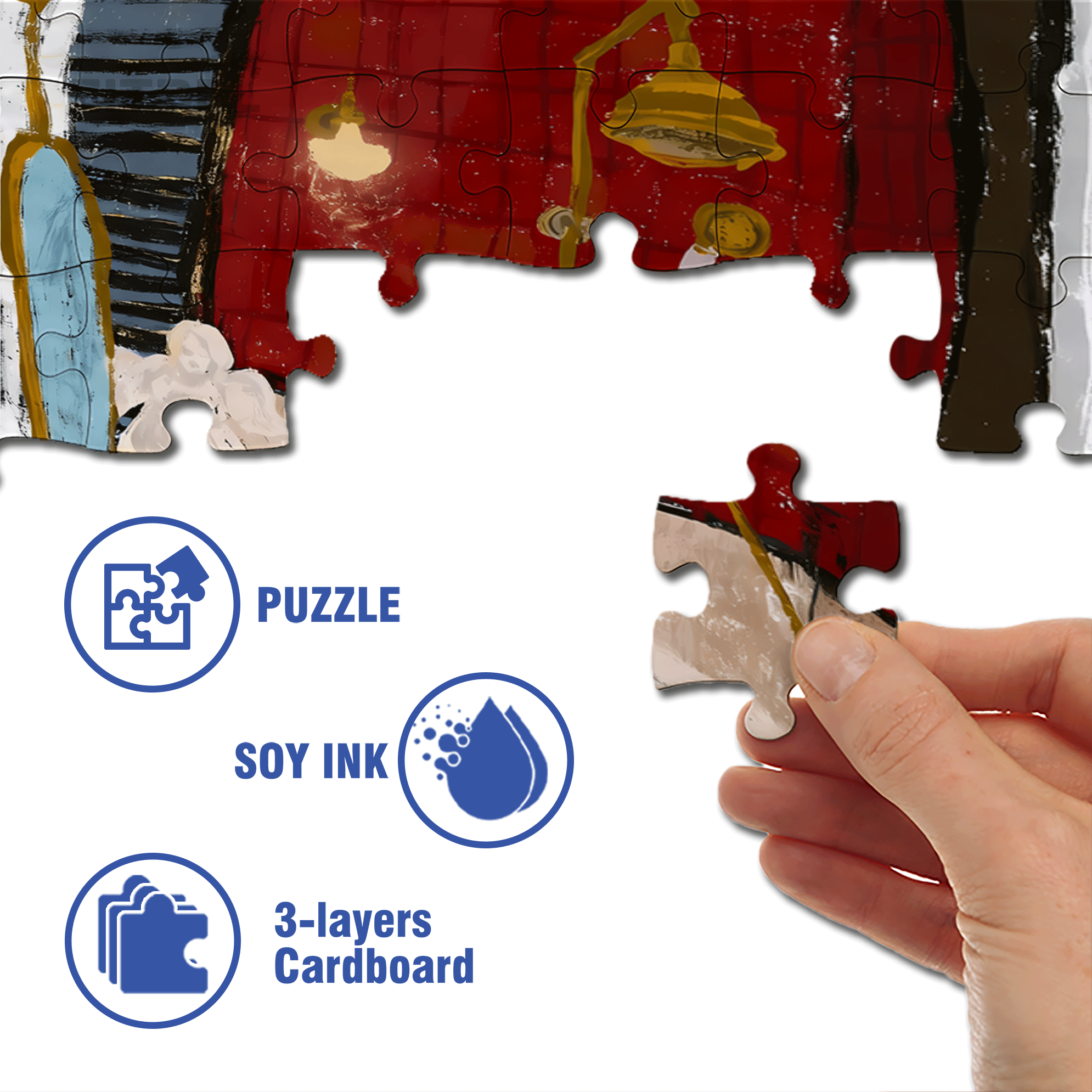 French Retro Bathroom 500pcs/1000pcs Jigsaw Puzzle, Scratch-Resistant, Interactive Family Game & Brain-Boosting DIY Decor, Perfect for Halloween, Christmas & New Year Gifts, Family Puzzle Game