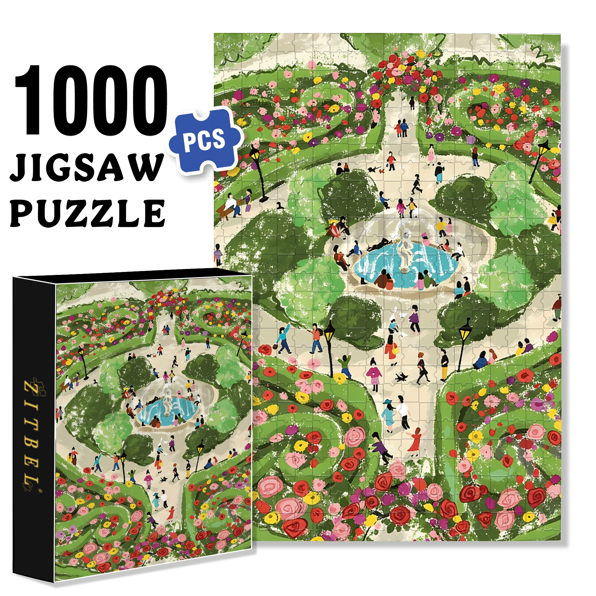 Fuxing Park 500pcs/1000pcs Jigsaw Puzzle, Scratch-Resistant, Interactive Family Game & Brain-Boosting DIY Decor, Perfect for Halloween, Christmas & New Year Gifts, Family Puzzle Game