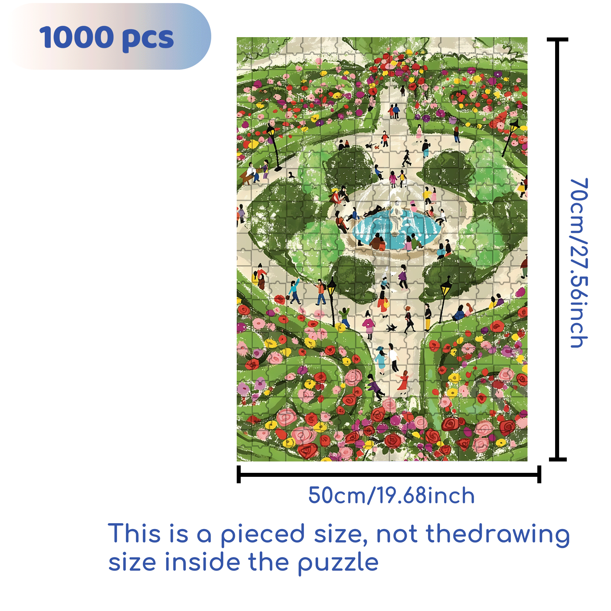 Fuxing Park 500pcs/1000pcs Jigsaw Puzzle, Scratch-Resistant, Interactive Family Game & Brain-Boosting DIY Decor, Perfect for Halloween, Christmas & New Year Gifts, Family Puzzle Game