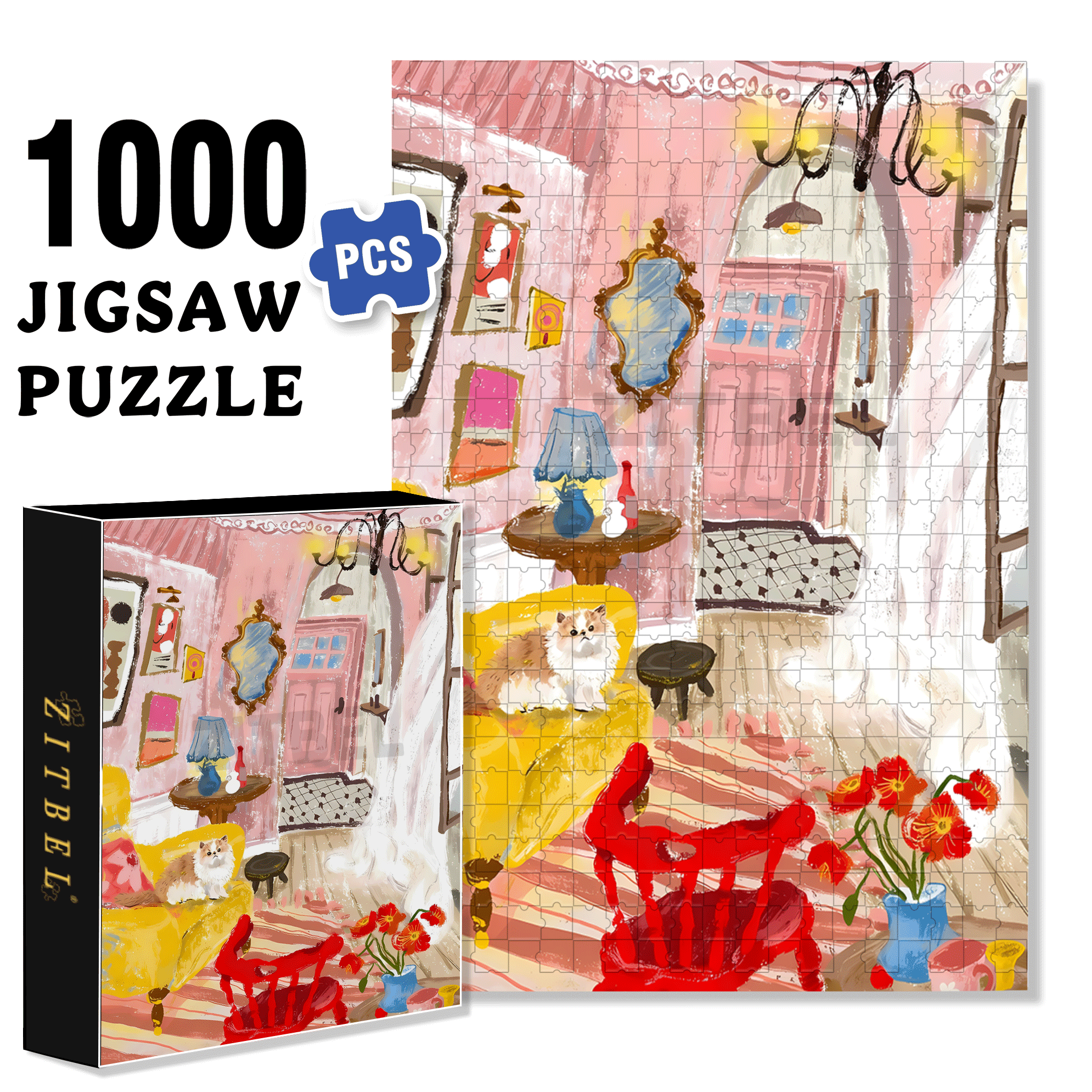 Gentle Years 500pcs/1000pcs Jigsaw Puzzle, Scratch-Resistant, Interactive Family Game & Brain-Boosting DIY Decor, Perfect for Halloween, Christmas & New Year Gifts, Family Puzzle Game