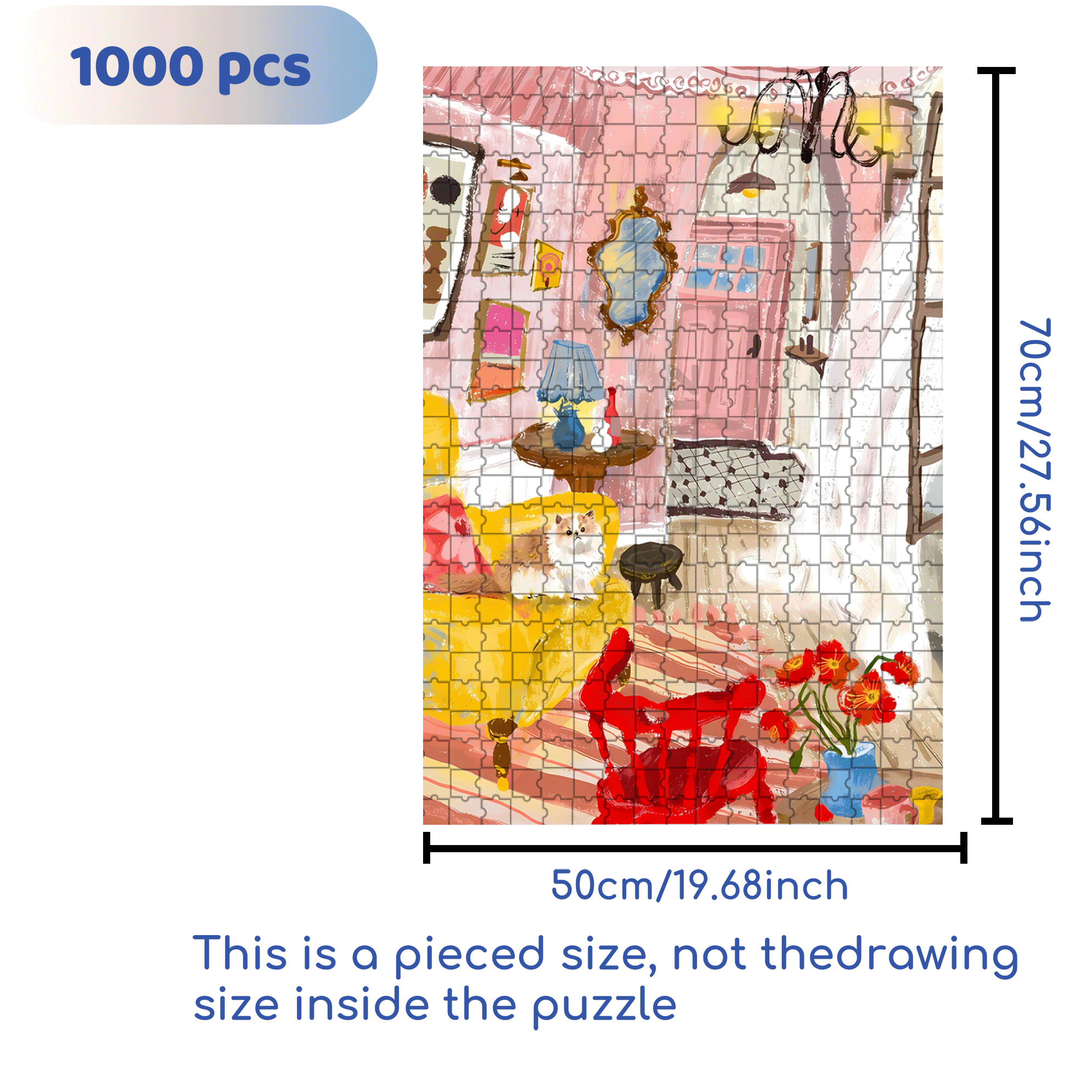 Gentle Years 500pcs/1000pcs Jigsaw Puzzle, Scratch-Resistant, Interactive Family Game & Brain-Boosting DIY Decor, Perfect for Halloween, Christmas & New Year Gifts, Family Puzzle Game