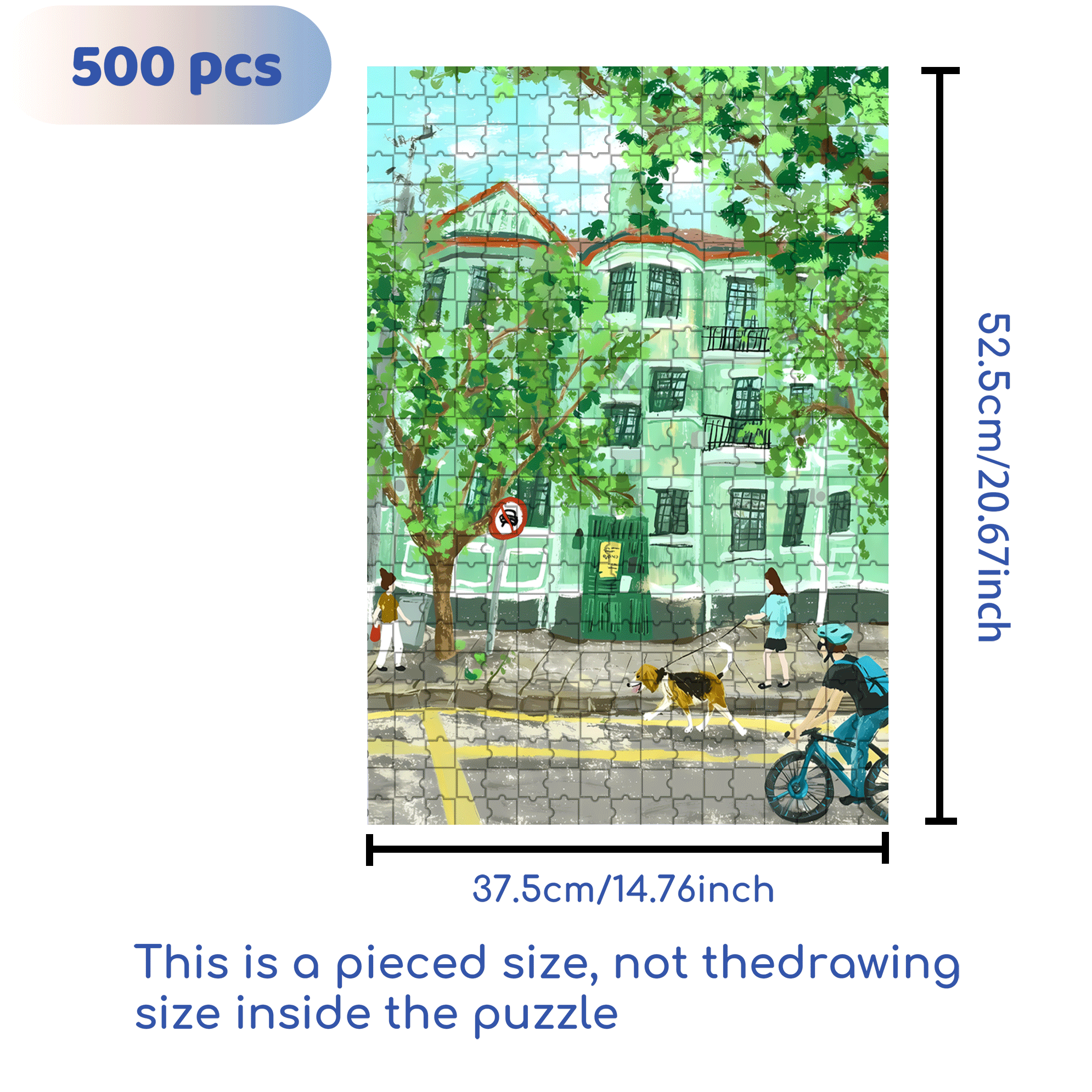 Green House 500pcs/1000pcs Jigsaw Puzzle, Scratch-Resistant, Interactive Family Game & Brain-Boosting DIY Decor, Perfect for Halloween, Christmas & New Year Gifts, Family Puzzle Game