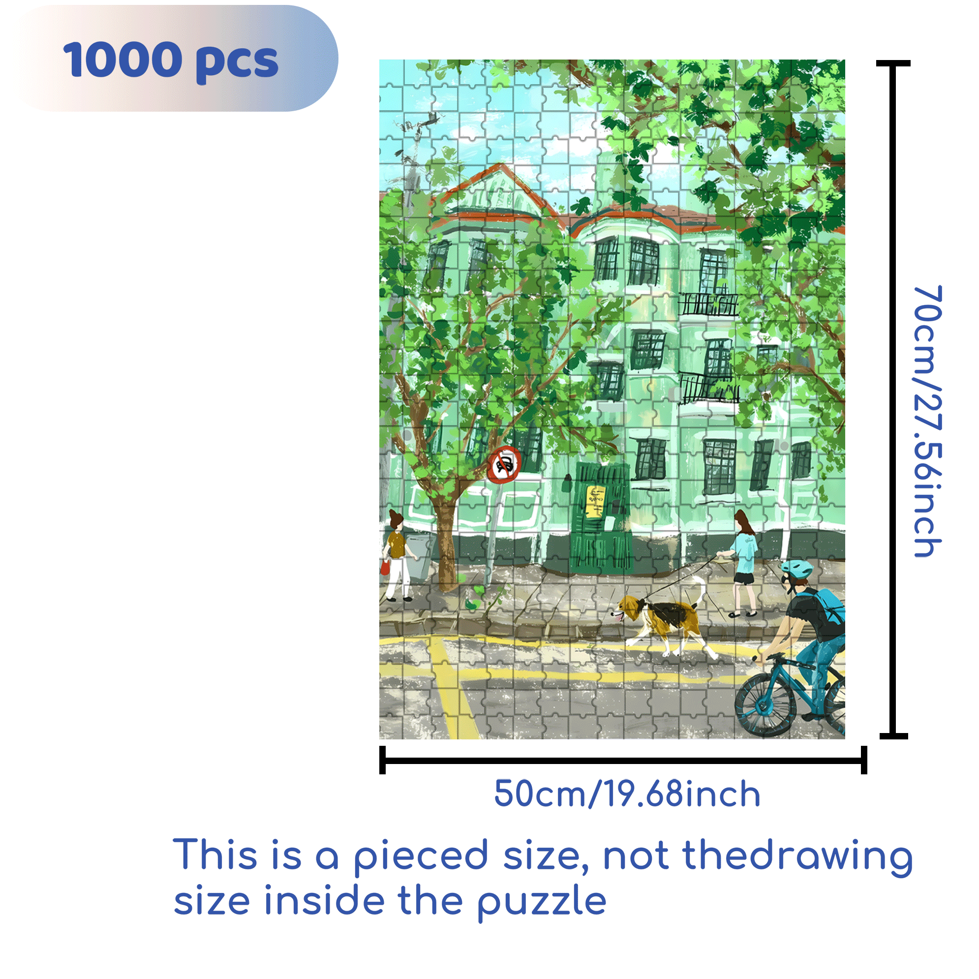 Green House 500pcs/1000pcs Jigsaw Puzzle, Scratch-Resistant, Interactive Family Game & Brain-Boosting DIY Decor, Perfect for Halloween, Christmas & New Year Gifts, Family Puzzle Game