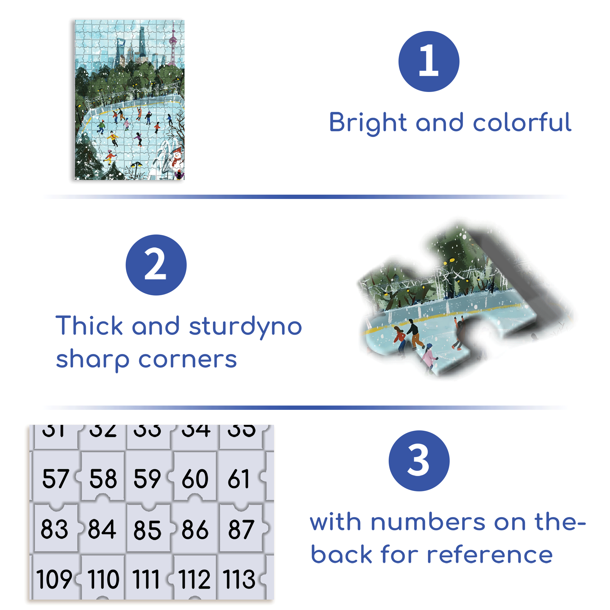 Happy Skating Rink 500pcs/1000pcs Jigsaw Puzzle, Scratch-Resistant, Interactive Family Game & Brain-Boosting DIY Decor, Perfect for Halloween, Christmas & New Year Gifts, Family Puzzle Game