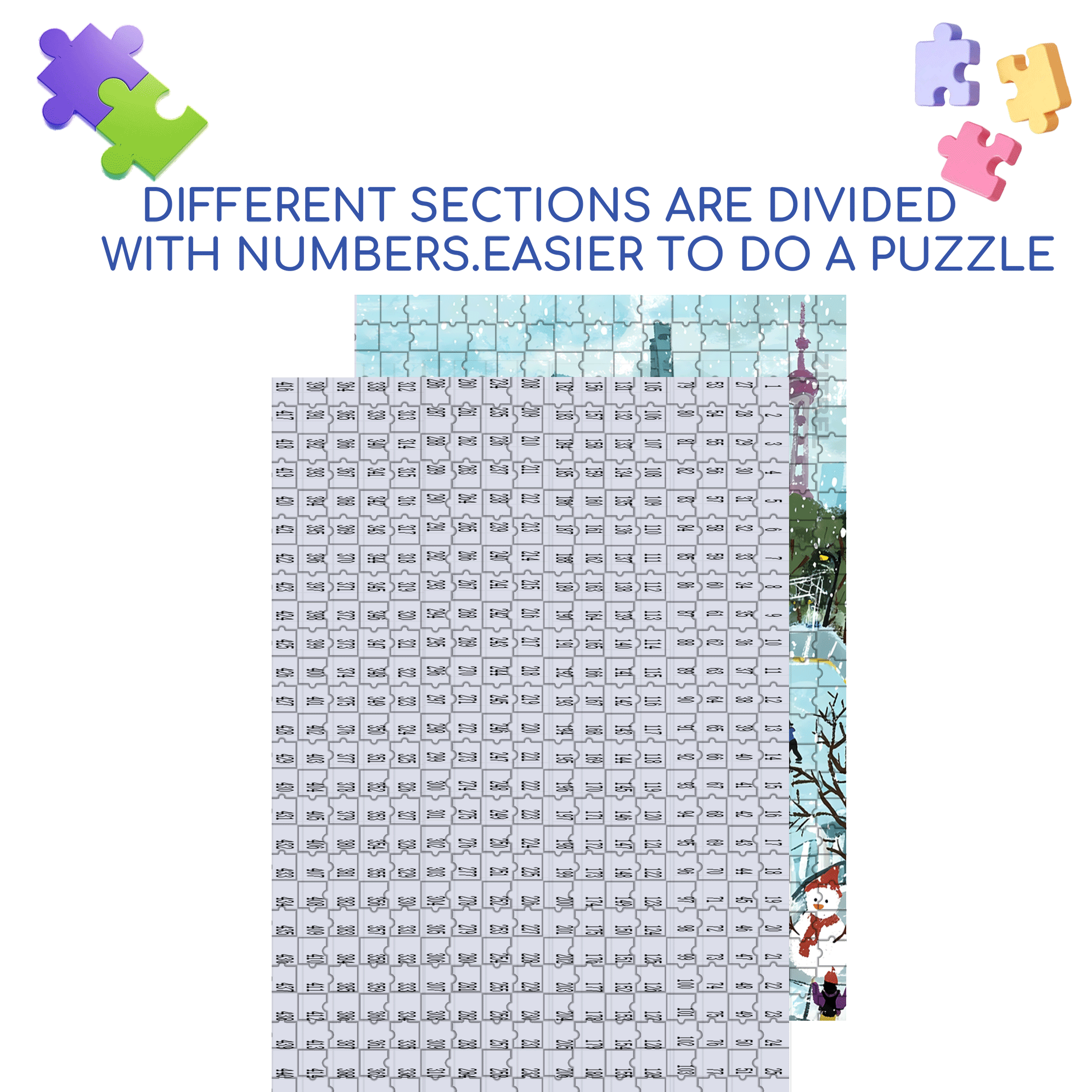 Happy Skating Rink 500pcs/1000pcs Jigsaw Puzzle, Scratch-Resistant, Interactive Family Game & Brain-Boosting DIY Decor, Perfect for Halloween, Christmas & New Year Gifts, Family Puzzle Game