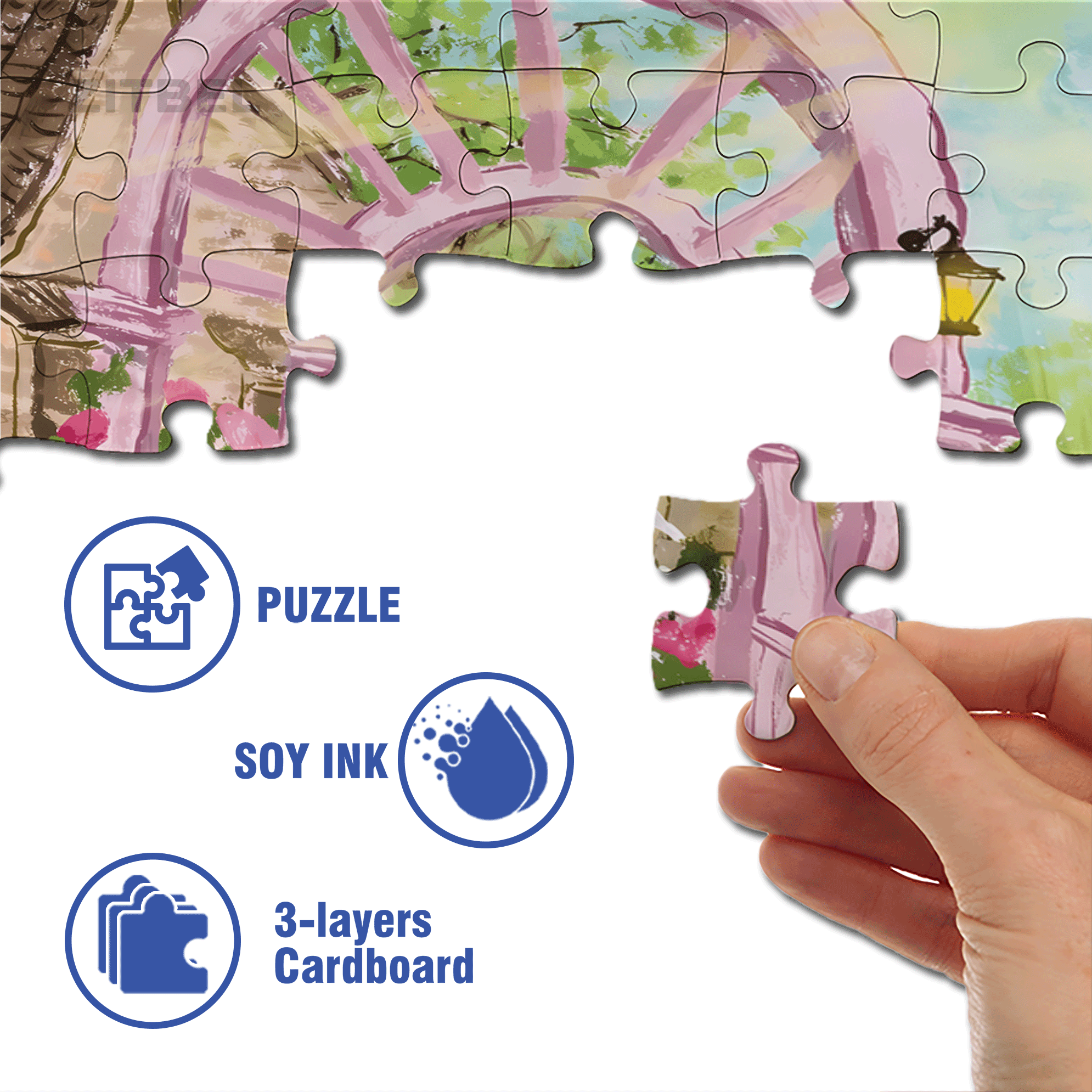 I Love Rose Gardens 2 500pcs/1000pcs Jigsaw Puzzle, Scratch-Resistant, Interactive Family Game & Brain-Boosting DIY Decor, Perfect for Halloween, Christmas & New Year Gifts, Family Puzzle Game