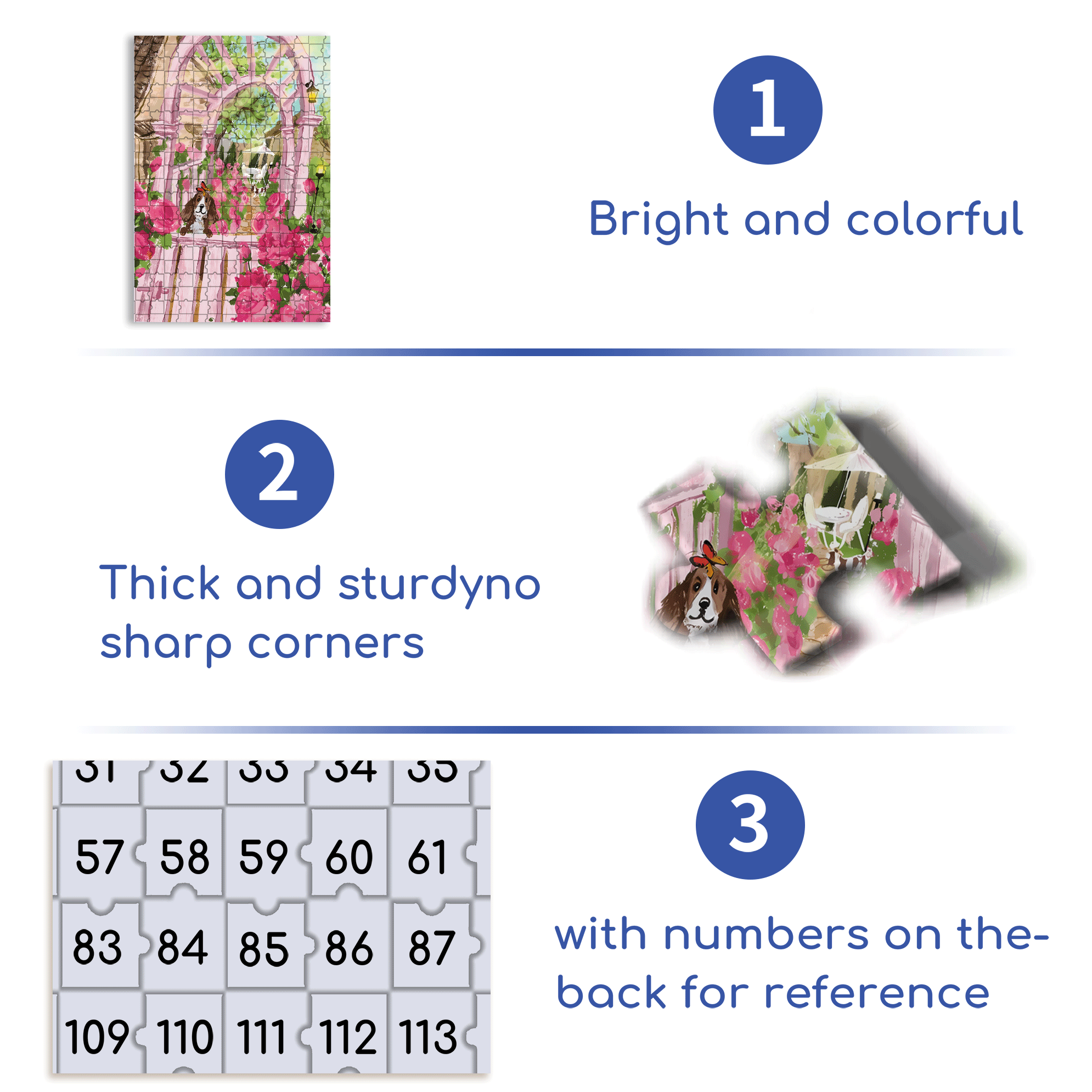 I Love Rose Gardens 2 500pcs/1000pcs Jigsaw Puzzle, Scratch-Resistant, Interactive Family Game & Brain-Boosting DIY Decor, Perfect for Halloween, Christmas & New Year Gifts, Family Puzzle Game