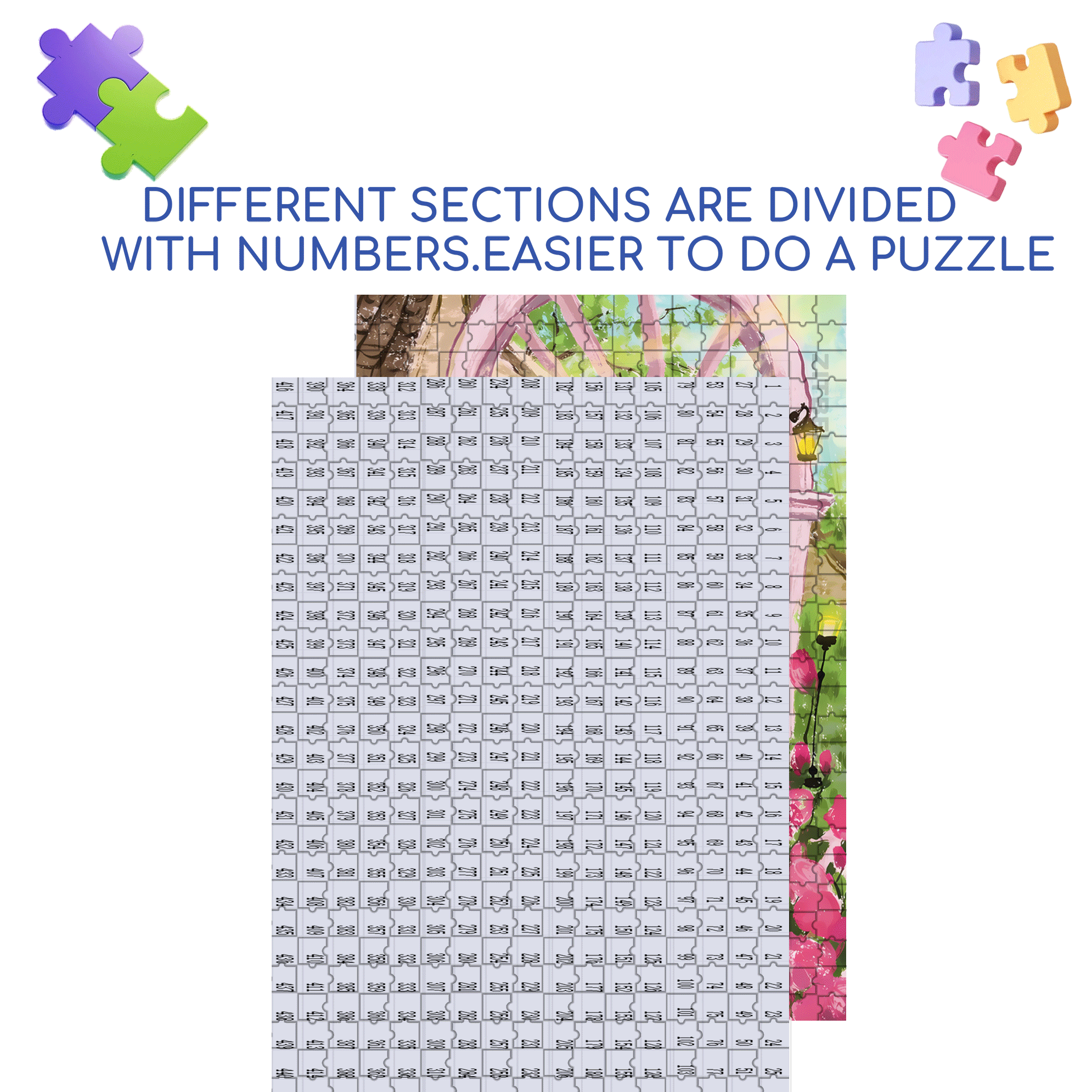 I Love Rose Gardens 2 500pcs/1000pcs Jigsaw Puzzle, Scratch-Resistant, Interactive Family Game & Brain-Boosting DIY Decor, Perfect for Halloween, Christmas & New Year Gifts, Family Puzzle Game