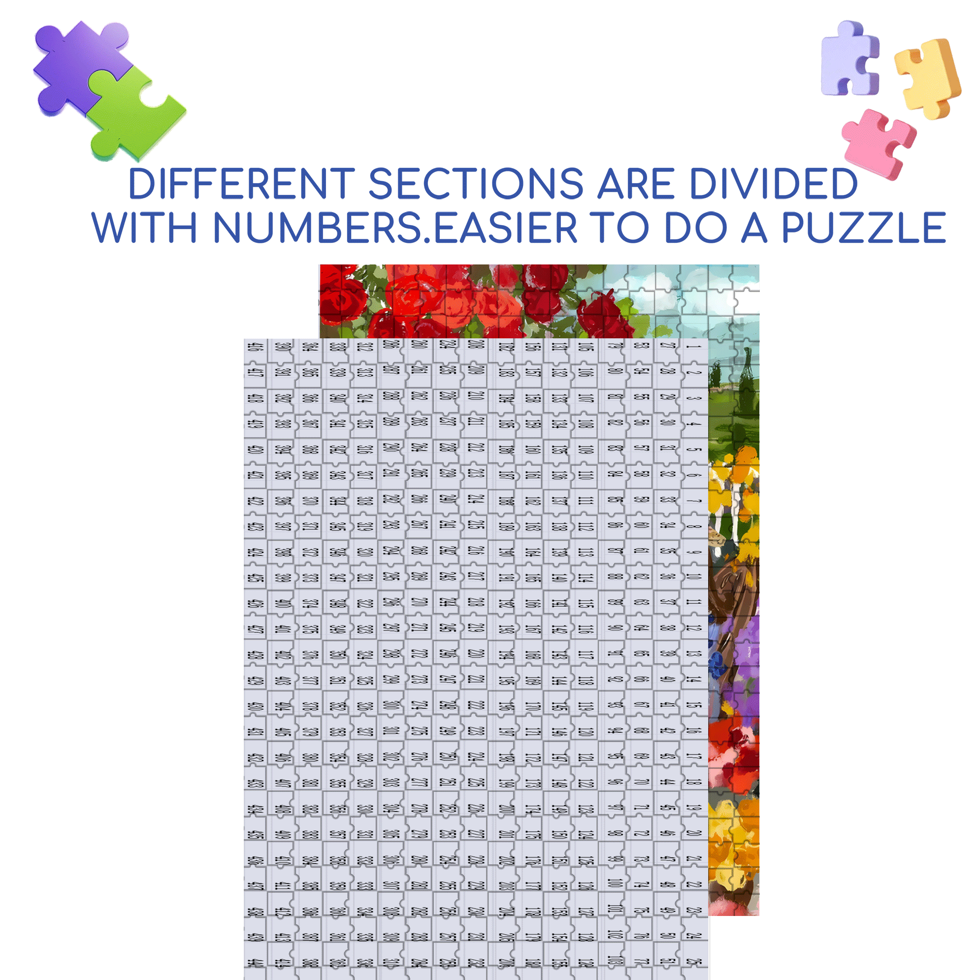 I Love Rose Gardens 500pcs/1000pcs Jigsaw Puzzle, Scratch-Resistant, Interactive Family Game & Brain-Boosting DIY Decor, Perfect for Halloween, Christmas & New Year Gifts, Family Puzzle Game