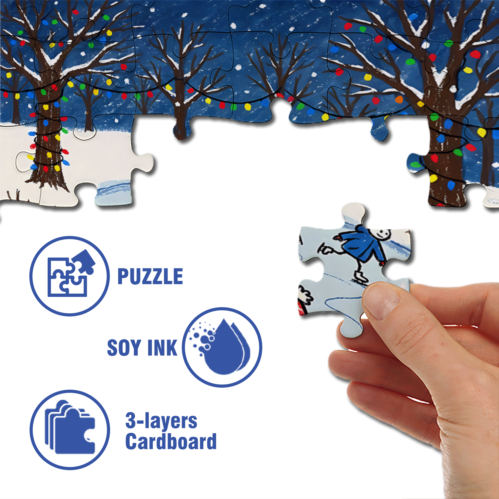 Ice Carnival 500pcs/1000pcs Jigsaw Puzzle, Scratch-Resistant, Interactive Family Game & Brain-Boosting DIY Decor, Perfect for Halloween, Christmas & New Year Gifts, Family Puzzle Game