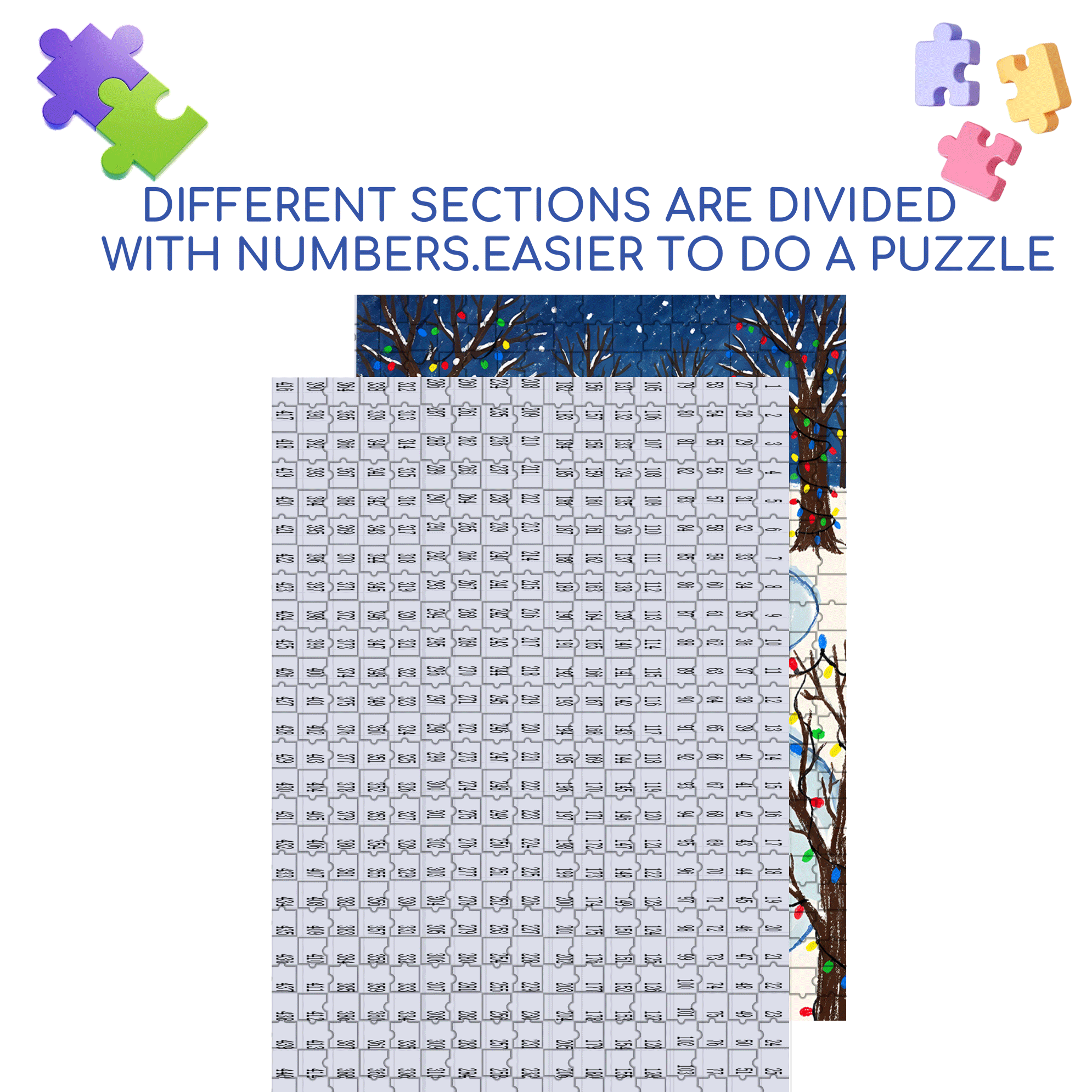Ice Carnival 500pcs/1000pcs Jigsaw Puzzle, Scratch-Resistant, Interactive Family Game & Brain-Boosting DIY Decor, Perfect for Halloween, Christmas & New Year Gifts, Family Puzzle Game