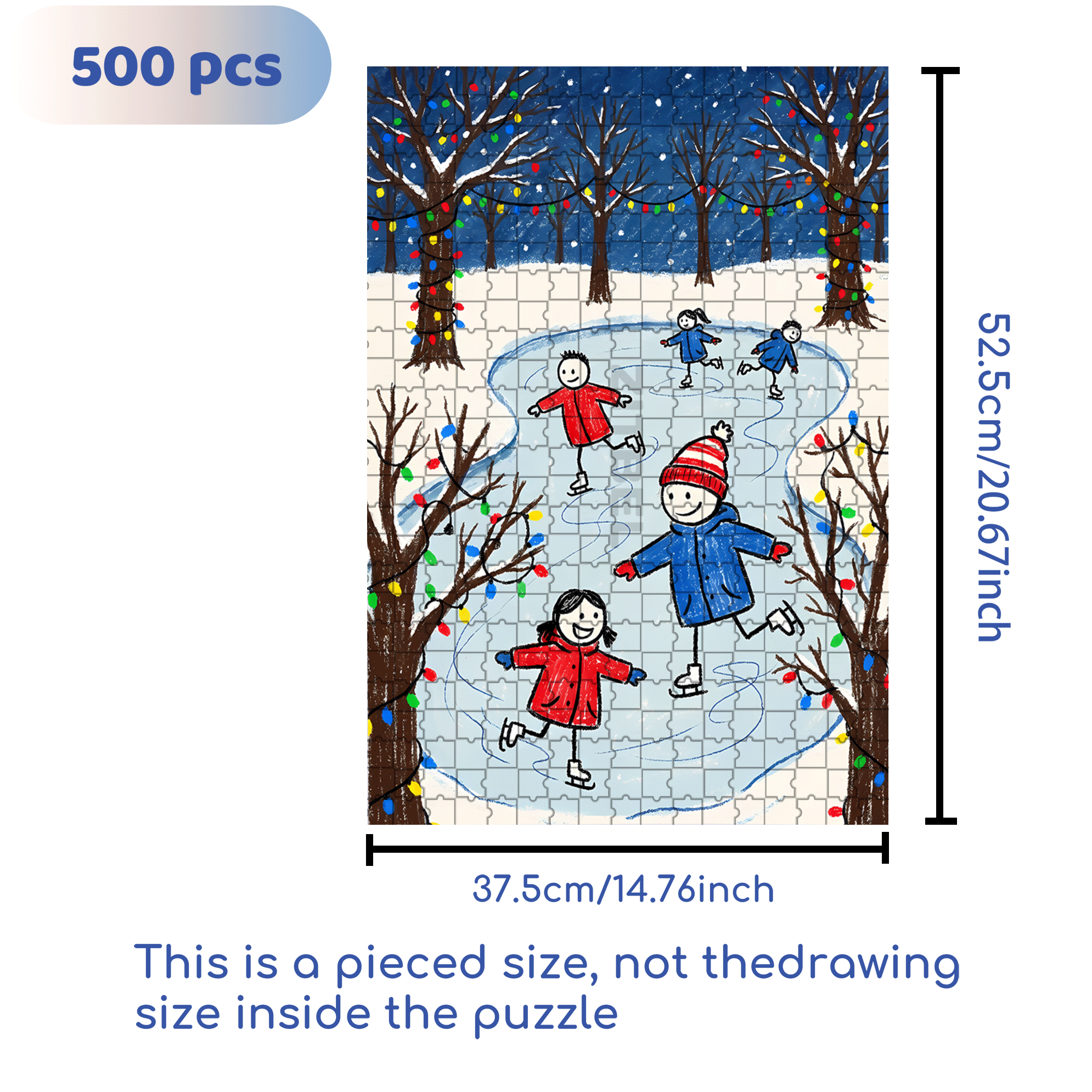 Ice Carnival 500pcs/1000pcs Jigsaw Puzzle, Scratch-Resistant, Interactive Family Game & Brain-Boosting DIY Decor, Perfect for Halloween, Christmas & New Year Gifts, Family Puzzle Game