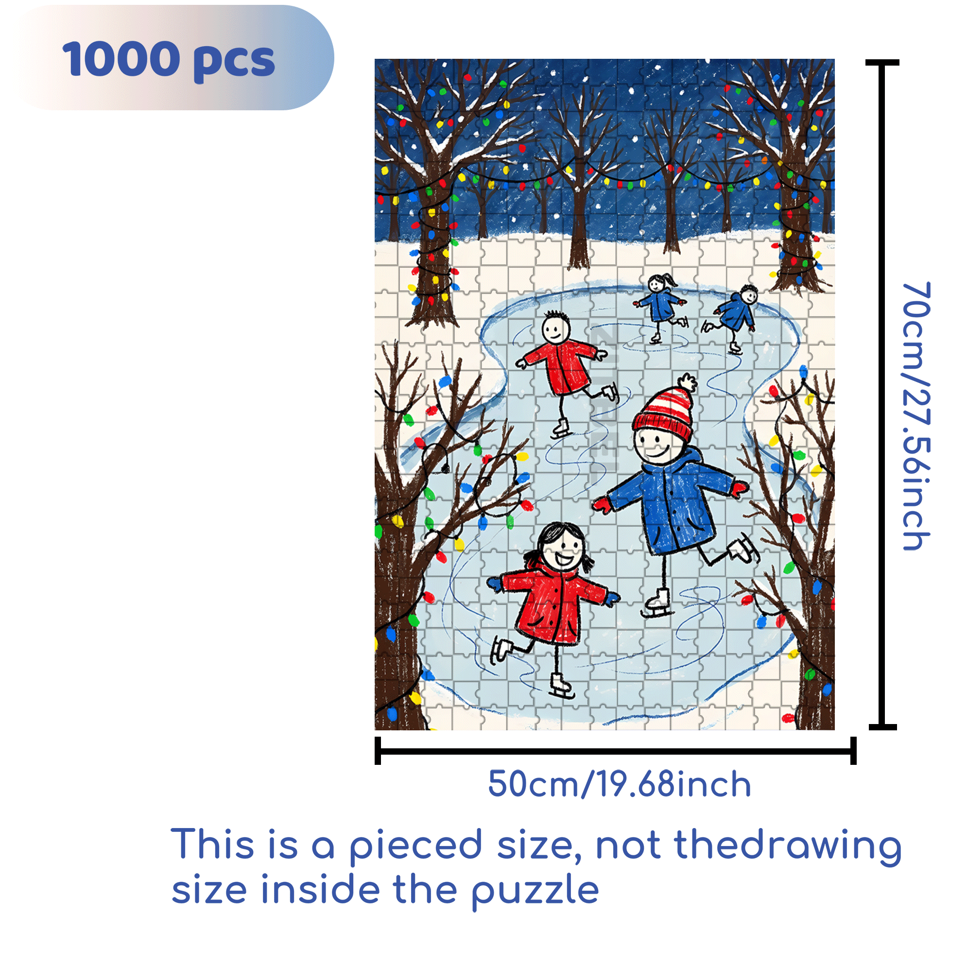 Ice Carnival 500pcs/1000pcs Jigsaw Puzzle, Scratch-Resistant, Interactive Family Game & Brain-Boosting DIY Decor, Perfect for Halloween, Christmas & New Year Gifts, Family Puzzle Game