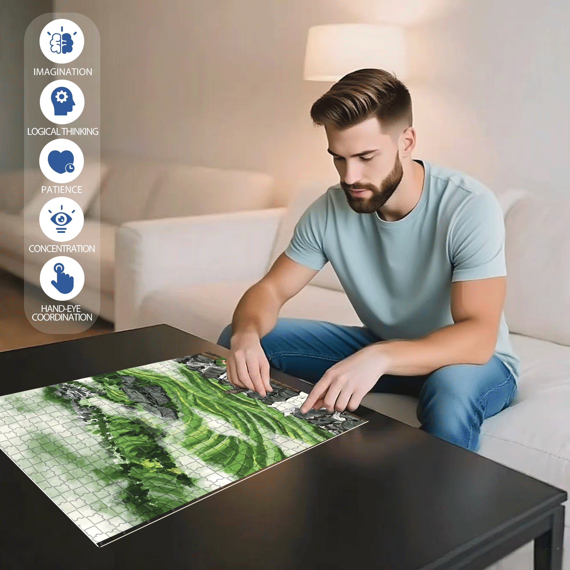 In The Cloud 500pcs/1000pcs Jigsaw Puzzle, Scratch-Resistant, Interactive Family Game & Brain-Boosting DIY Decor, Perfect for Halloween, Christmas & New Year Gifts, Family Puzzle Game