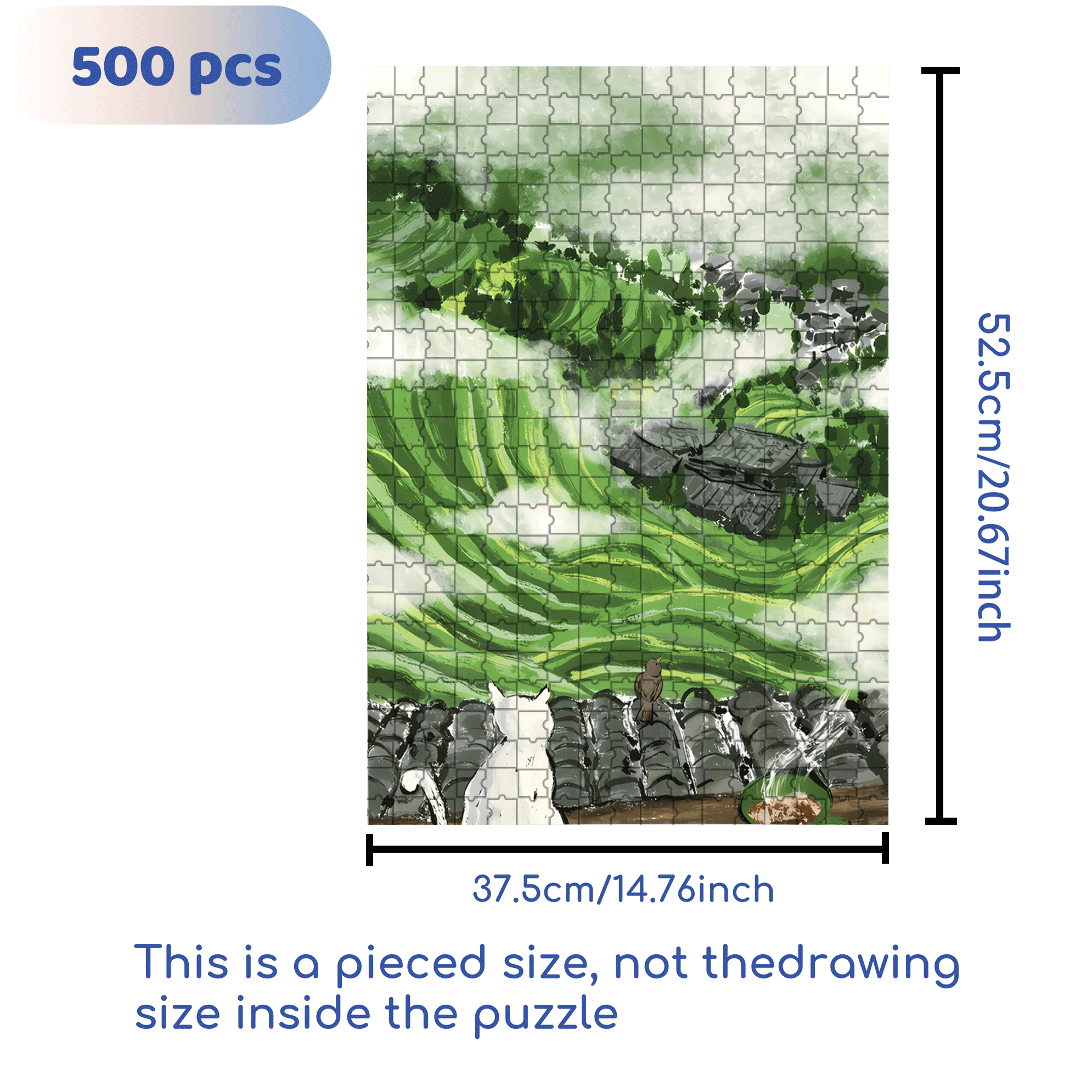 In The Cloud 500pcs/1000pcs Jigsaw Puzzle, Scratch-Resistant, Interactive Family Game & Brain-Boosting DIY Decor, Perfect for Halloween, Christmas & New Year Gifts, Family Puzzle Game