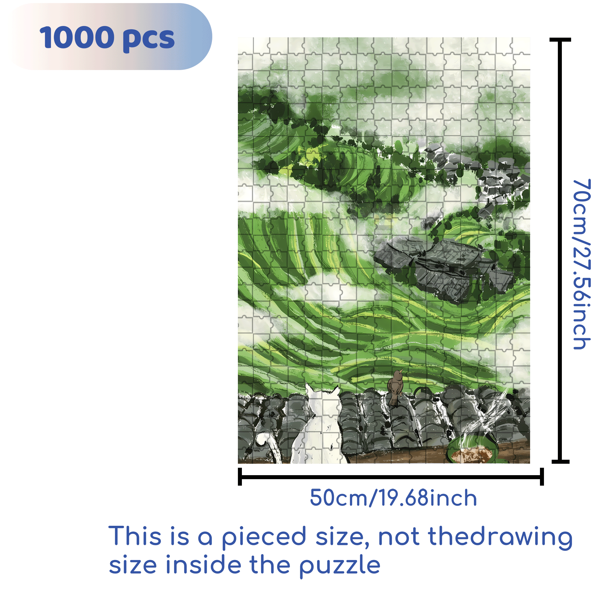 In The Cloud 500pcs/1000pcs Jigsaw Puzzle, Scratch-Resistant, Interactive Family Game & Brain-Boosting DIY Decor, Perfect for Halloween, Christmas & New Year Gifts, Family Puzzle Game