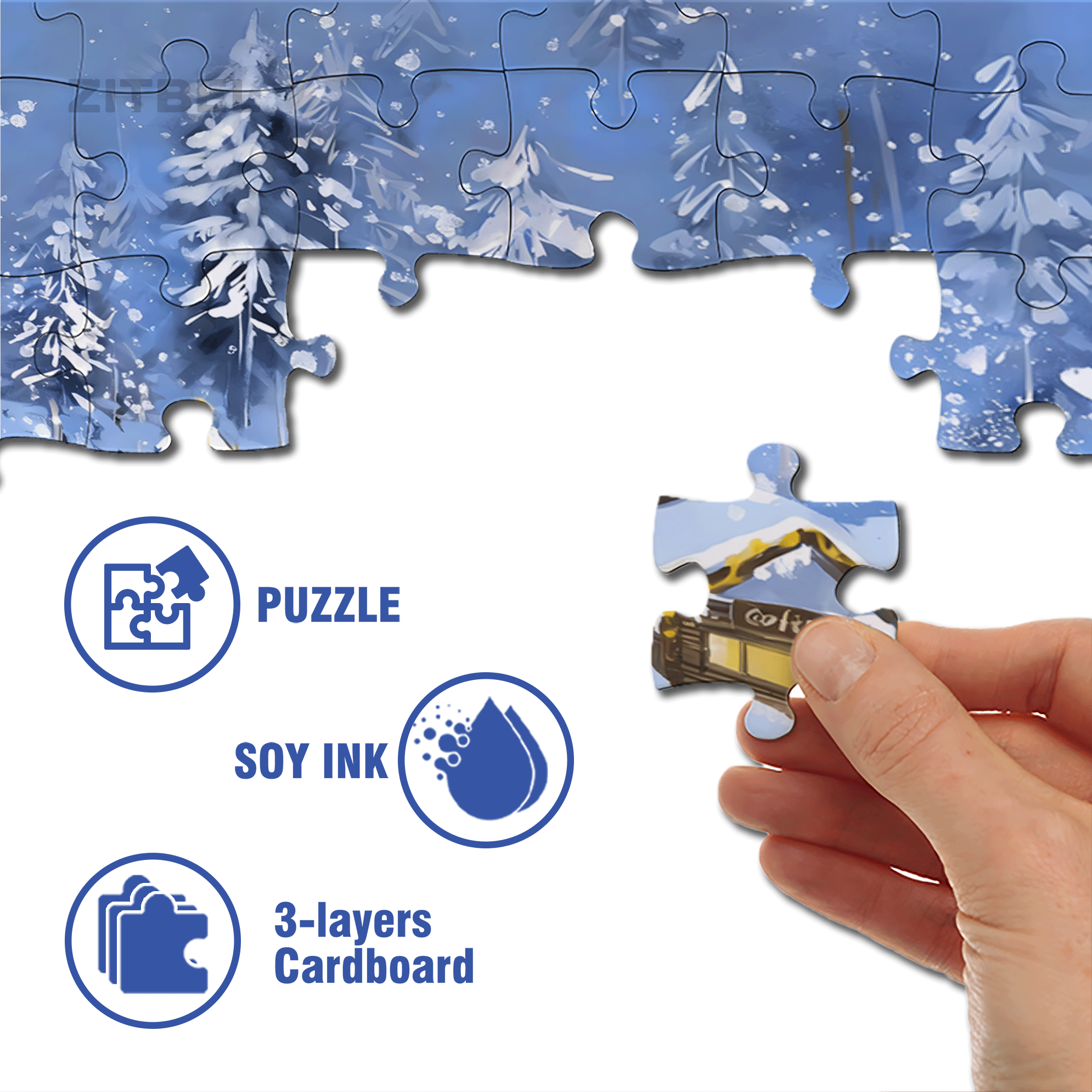 Is It Snowing There 500pcs/1000pcs Jigsaw Puzzle, Scratch-Resistant, Interactive Family Game & Brain-Boosting DIY Decor, Perfect for Halloween, Christmas & New Year Gifts, Family Puzzle Game