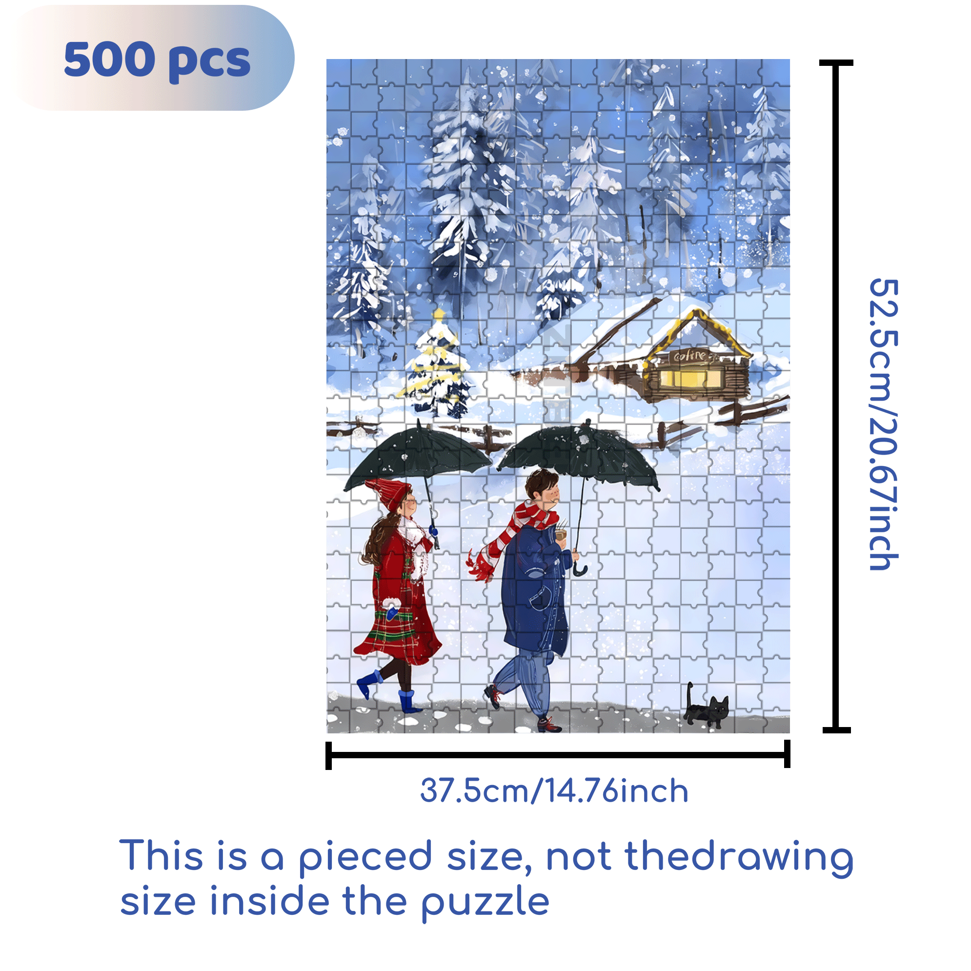 Is It Snowing There 500pcs/1000pcs Jigsaw Puzzle, Scratch-Resistant, Interactive Family Game & Brain-Boosting DIY Decor, Perfect for Halloween, Christmas & New Year Gifts, Family Puzzle Game
