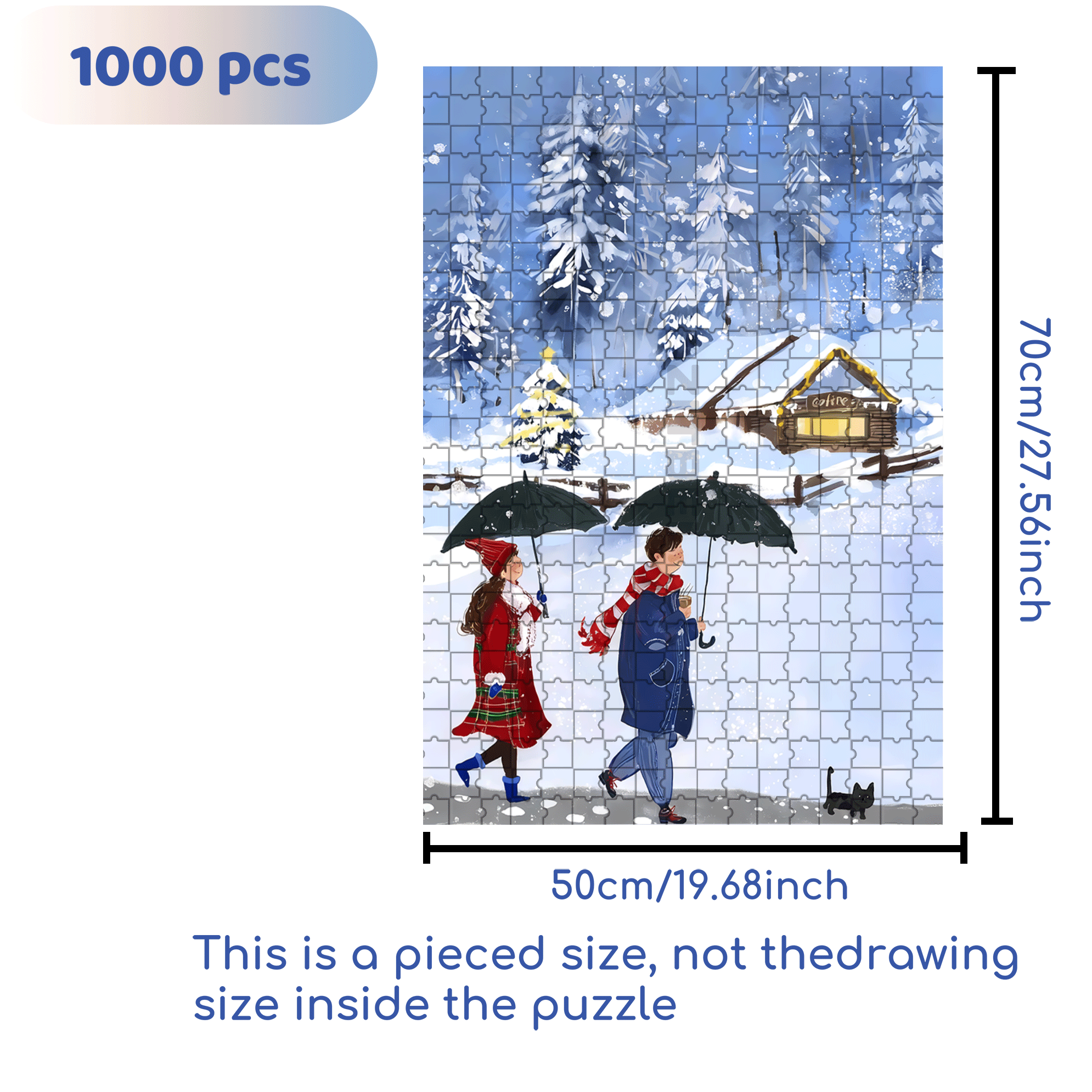 Is It Snowing There 500pcs/1000pcs Jigsaw Puzzle, Scratch-Resistant, Interactive Family Game & Brain-Boosting DIY Decor, Perfect for Halloween, Christmas & New Year Gifts, Family Puzzle Game