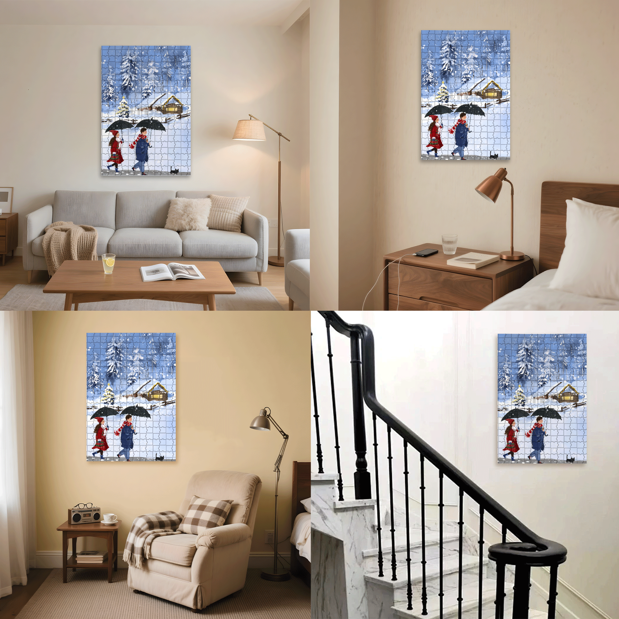 Is It Snowing There 500pcs/1000pcs Jigsaw Puzzle, Scratch-Resistant, Interactive Family Game & Brain-Boosting DIY Decor, Perfect for Halloween, Christmas & New Year Gifts, Family Puzzle Game