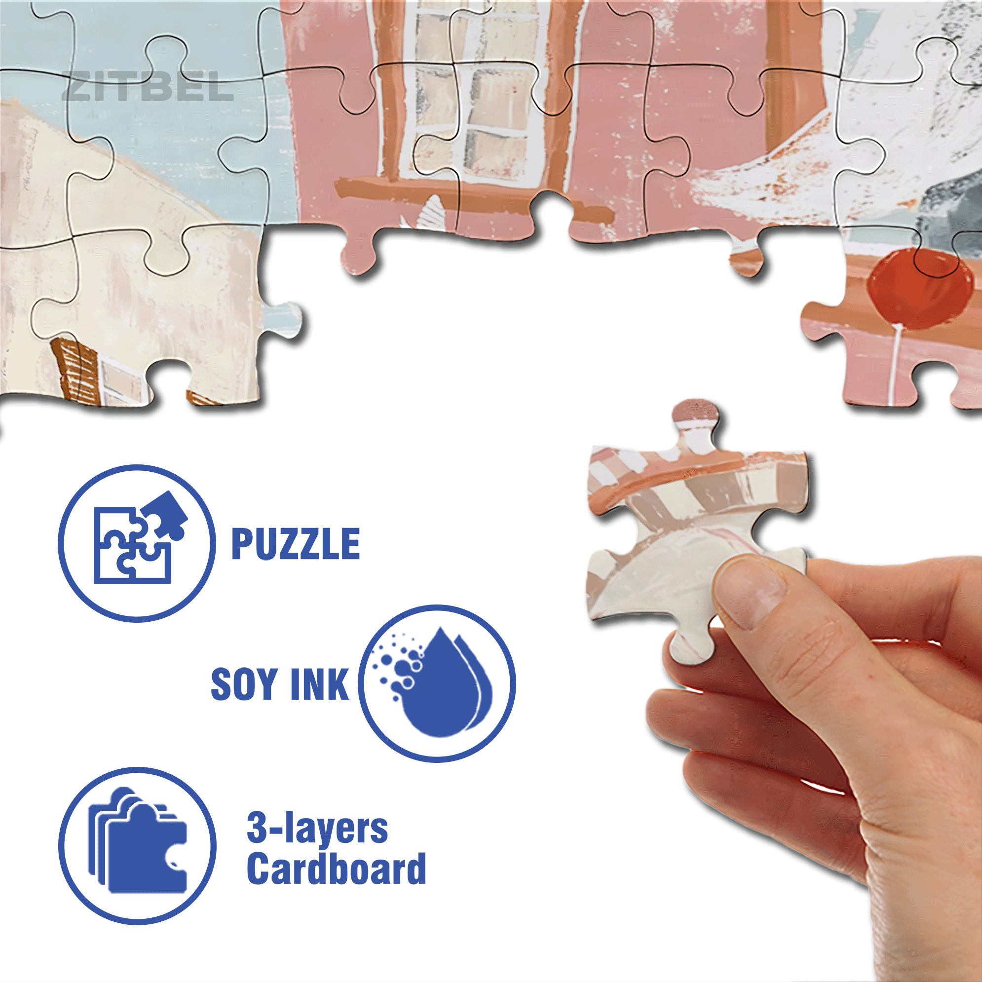 June Ice Cream 500pcs/1000pcs Jigsaw Puzzle, Scratch-Resistant, Interactive Family Game & Brain-Boosting DIY Decor, Perfect for Halloween, Christmas & New Year Gifts, Family Puzzle Game