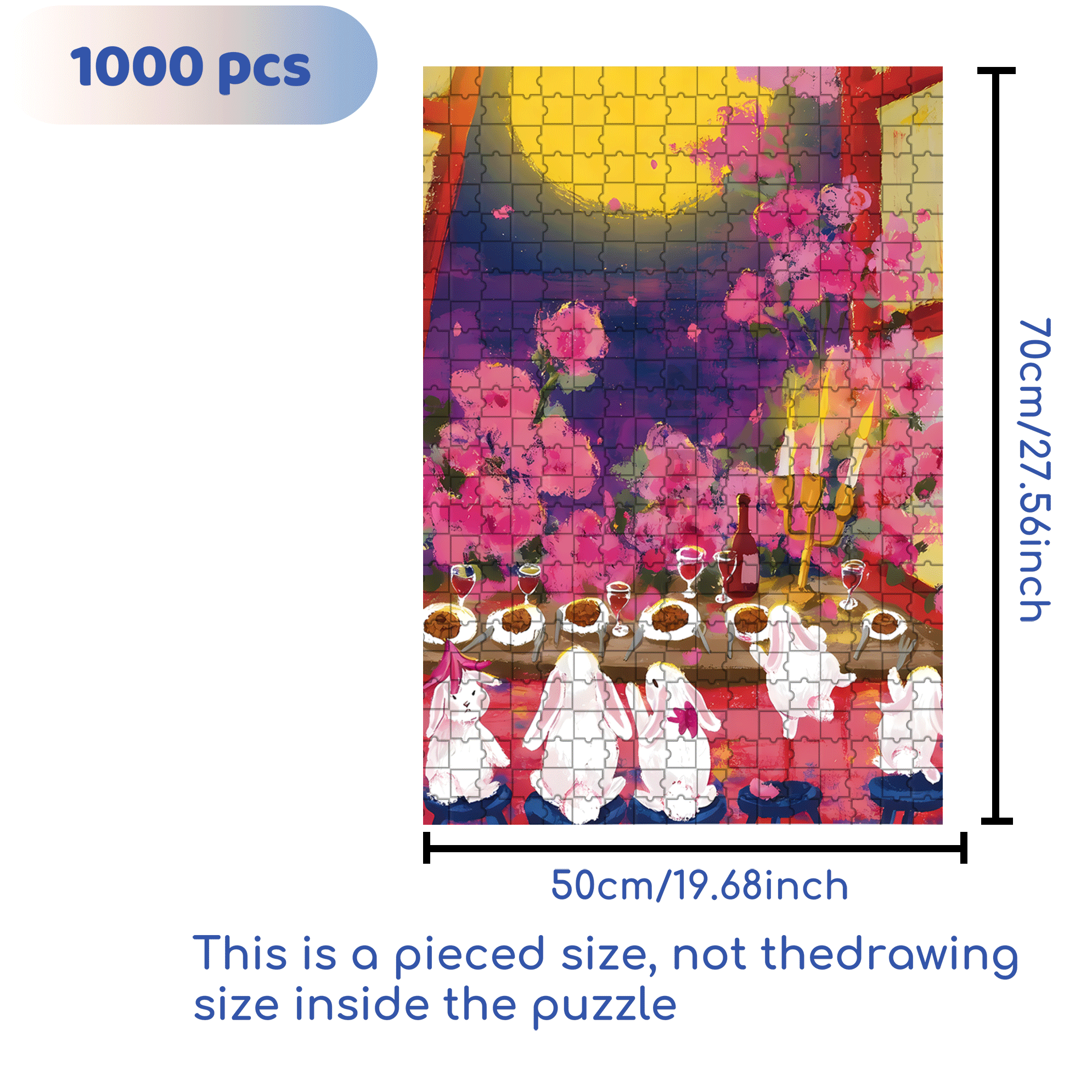 Look At The Moon 500pcs/1000pcs Jigsaw Puzzle, Scratch-Resistant, Interactive Family Game & Brain-Boosting DIY Decor, Perfect for Halloween, Christmas & New Year Gifts, Family Puzzle Game