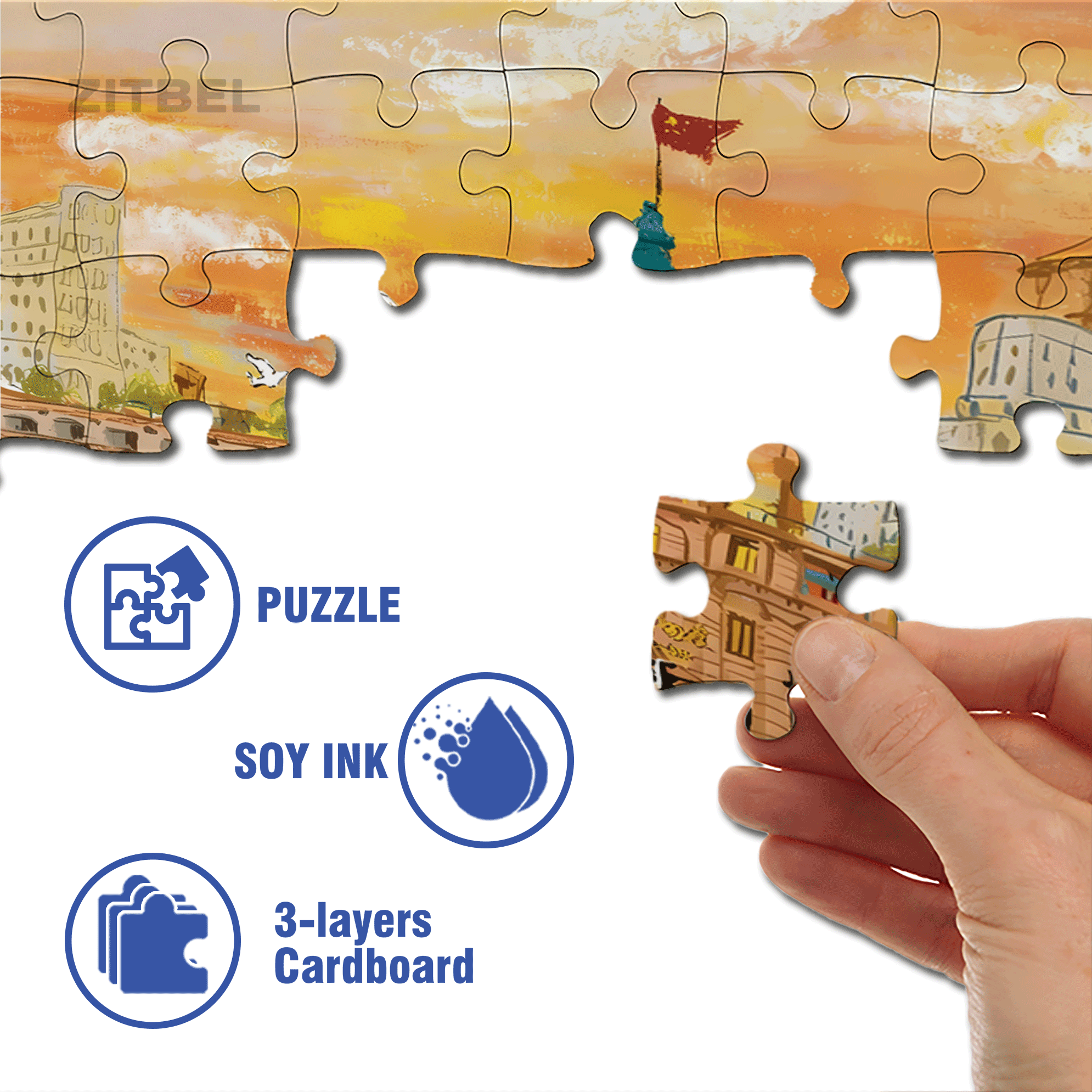 Love At Sunset And Dusk 500pcs/1000pcs Jigsaw Puzzle, Scratch-Resistant, Interactive Family Game & Brain-Boosting DIY Decor, Perfect for Halloween, Christmas & New Year Gifts, Family Puzzle Game