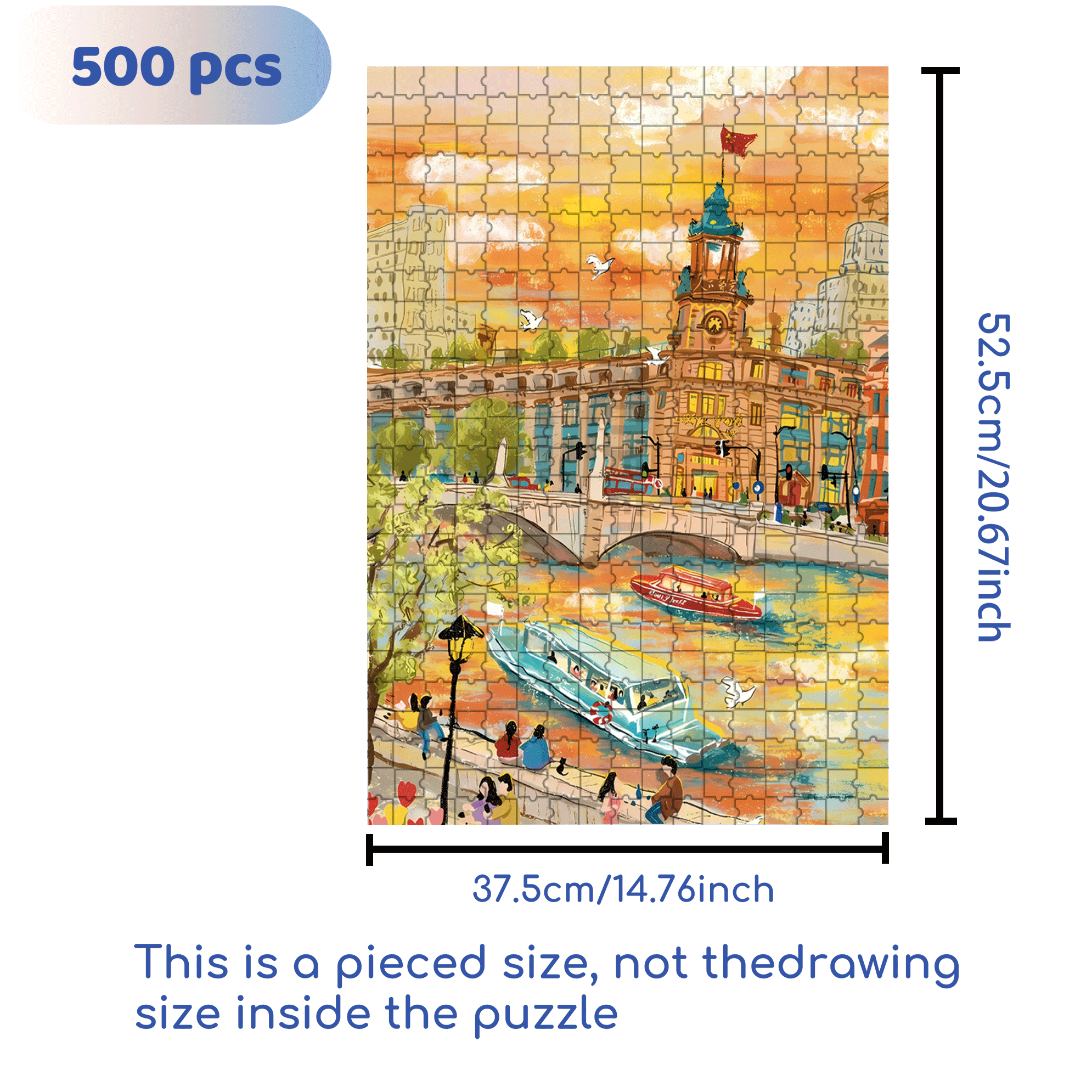 Love At Sunset And Dusk 500pcs/1000pcs Jigsaw Puzzle, Scratch-Resistant, Interactive Family Game & Brain-Boosting DIY Decor, Perfect for Halloween, Christmas & New Year Gifts, Family Puzzle Game